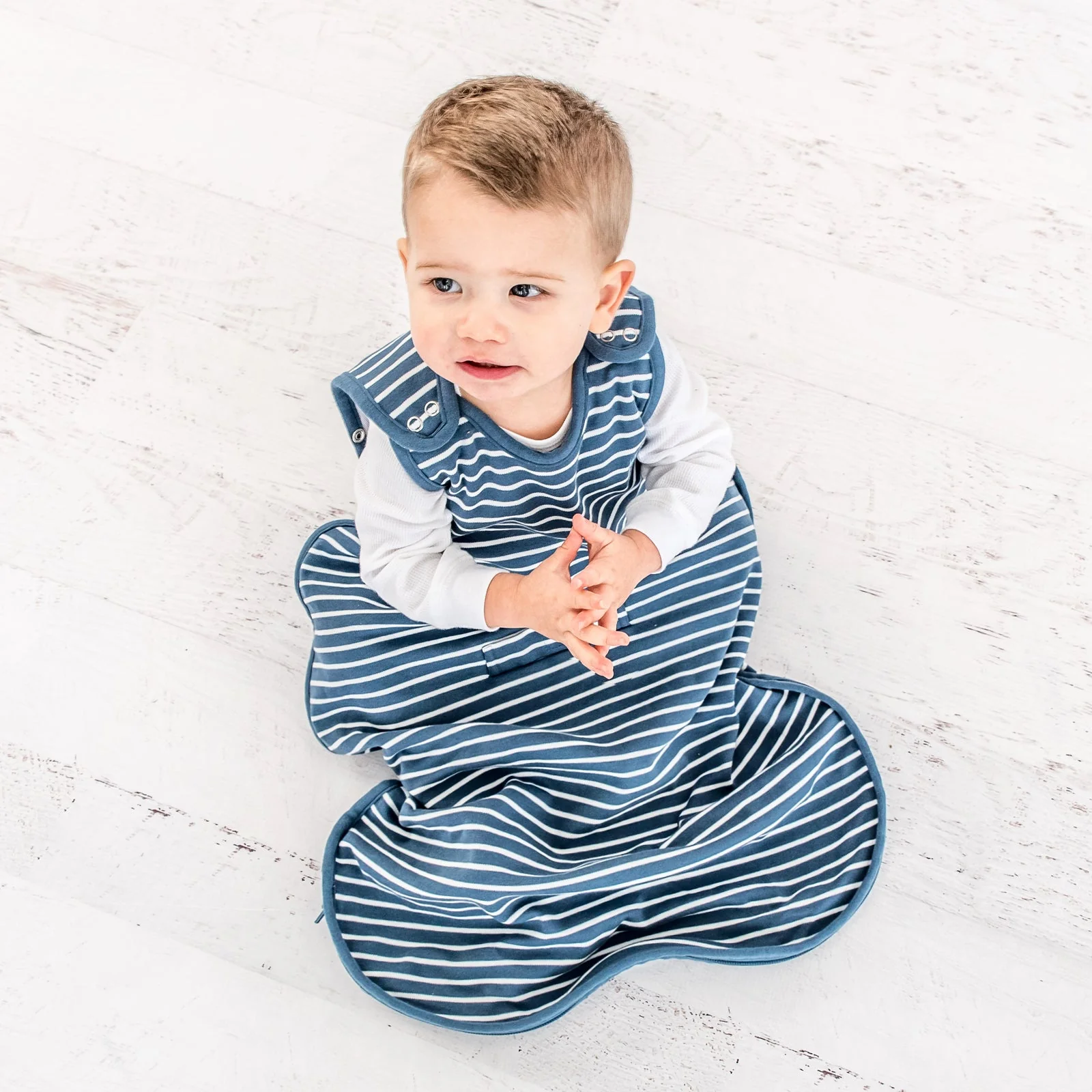 4 Season® Ultimate Baby Sleep Bag, Merino Wool & Organic Cotton, Navy Blue - Image 4