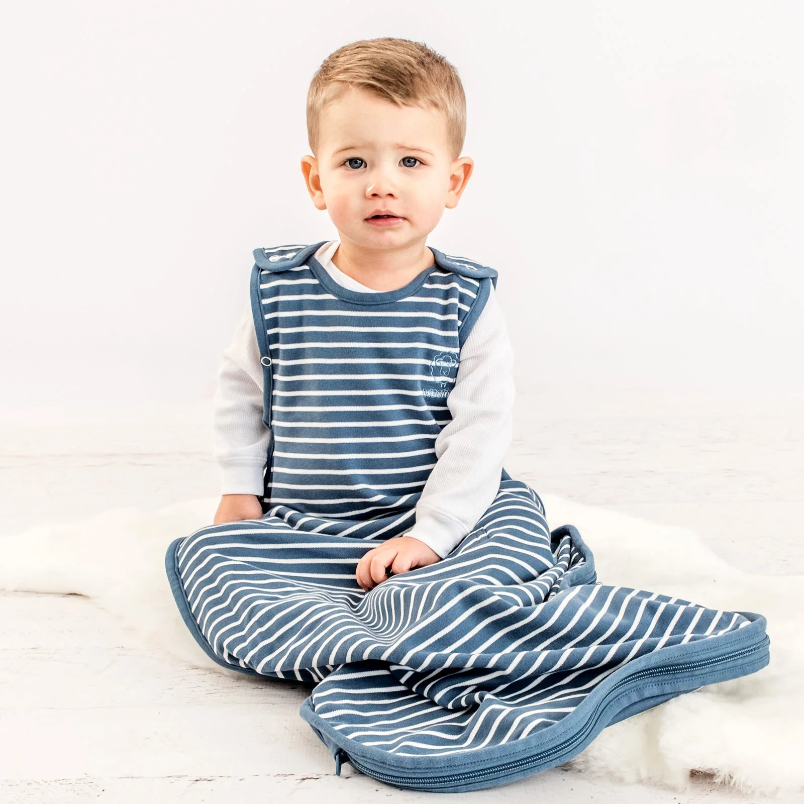 4 Season® Ultimate Baby Sleep Bag, Merino Wool & Organic Cotton, Navy Blue - Image 9