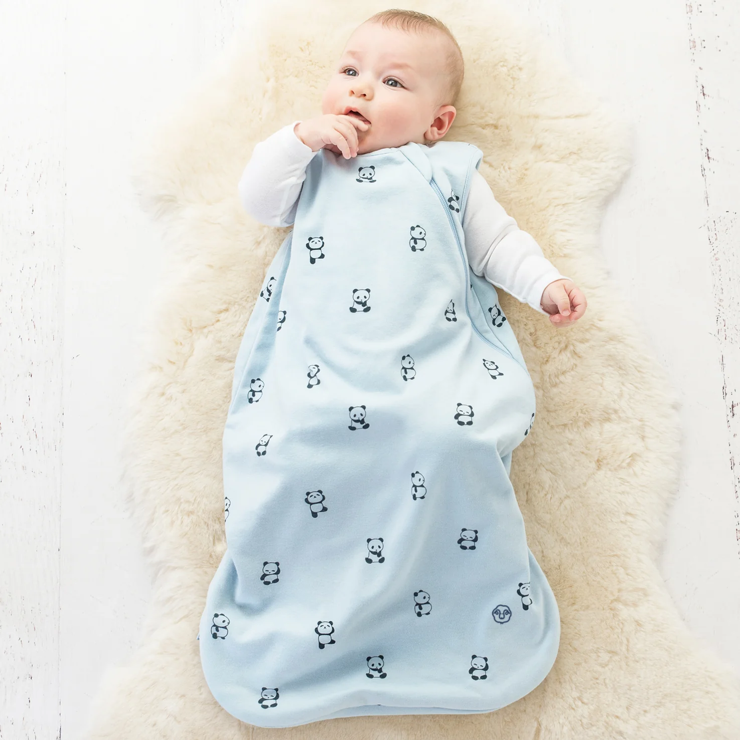 4 Season® Classic Baby Sleeping Bag, Merino Wool & Organic Cotton, Panda - Image 3