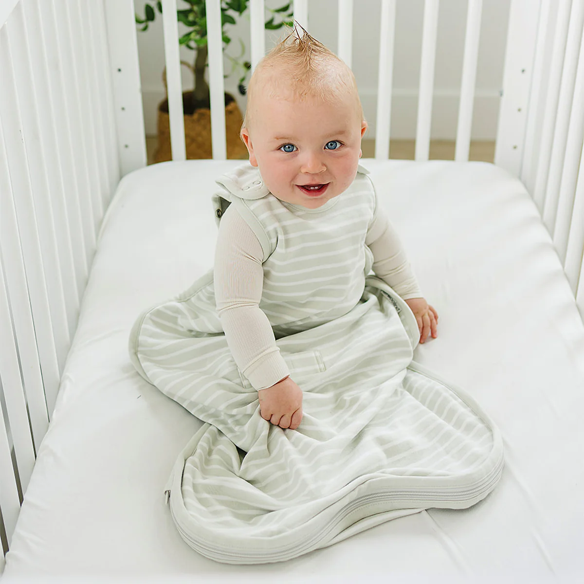 4 Season® Ultimate Baby Sleep Bag, Merino Wool & Organic Cotton, Birch Gray - Image 3