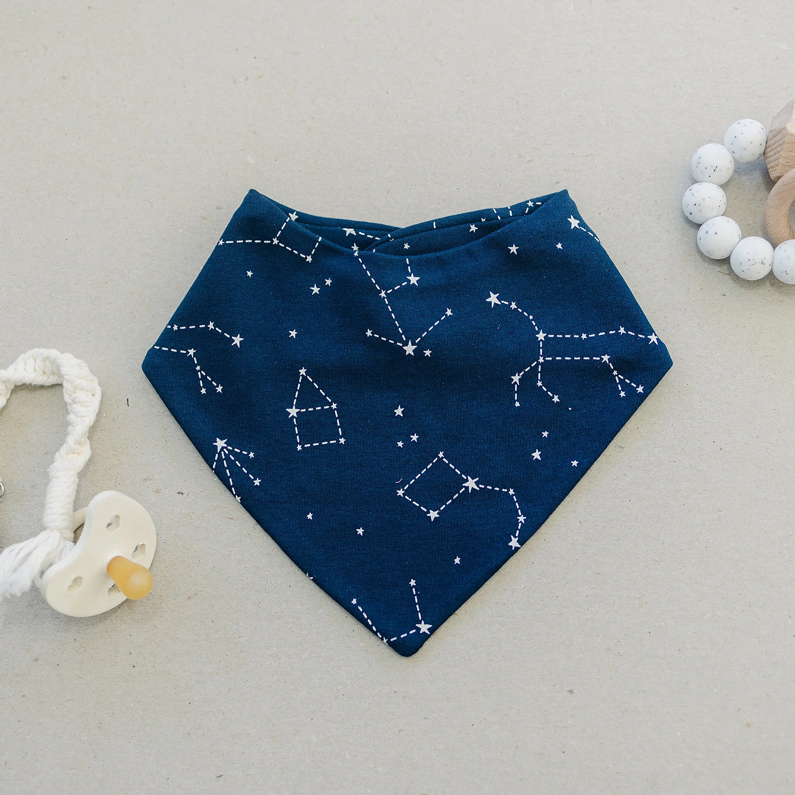 Bandana Bib Set, Merino Wool & Organic Cotton, Set of 2, Night Sky™ - Image 4