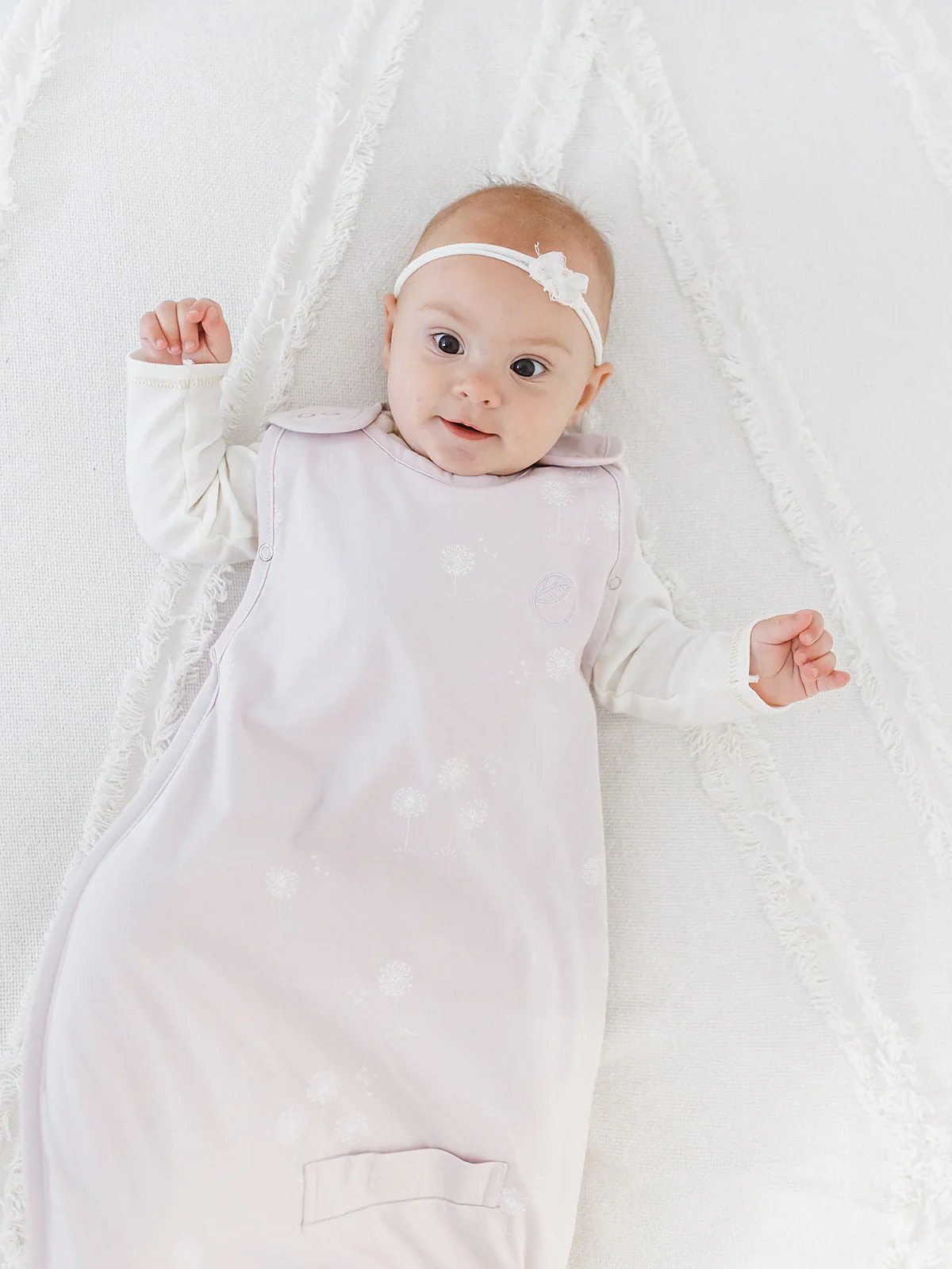 Ecolino® Adjustable Baby Sleep Bag, Organic Cotton, Universal Size: 2 Months - 2 Years, Dandelion - Image 3