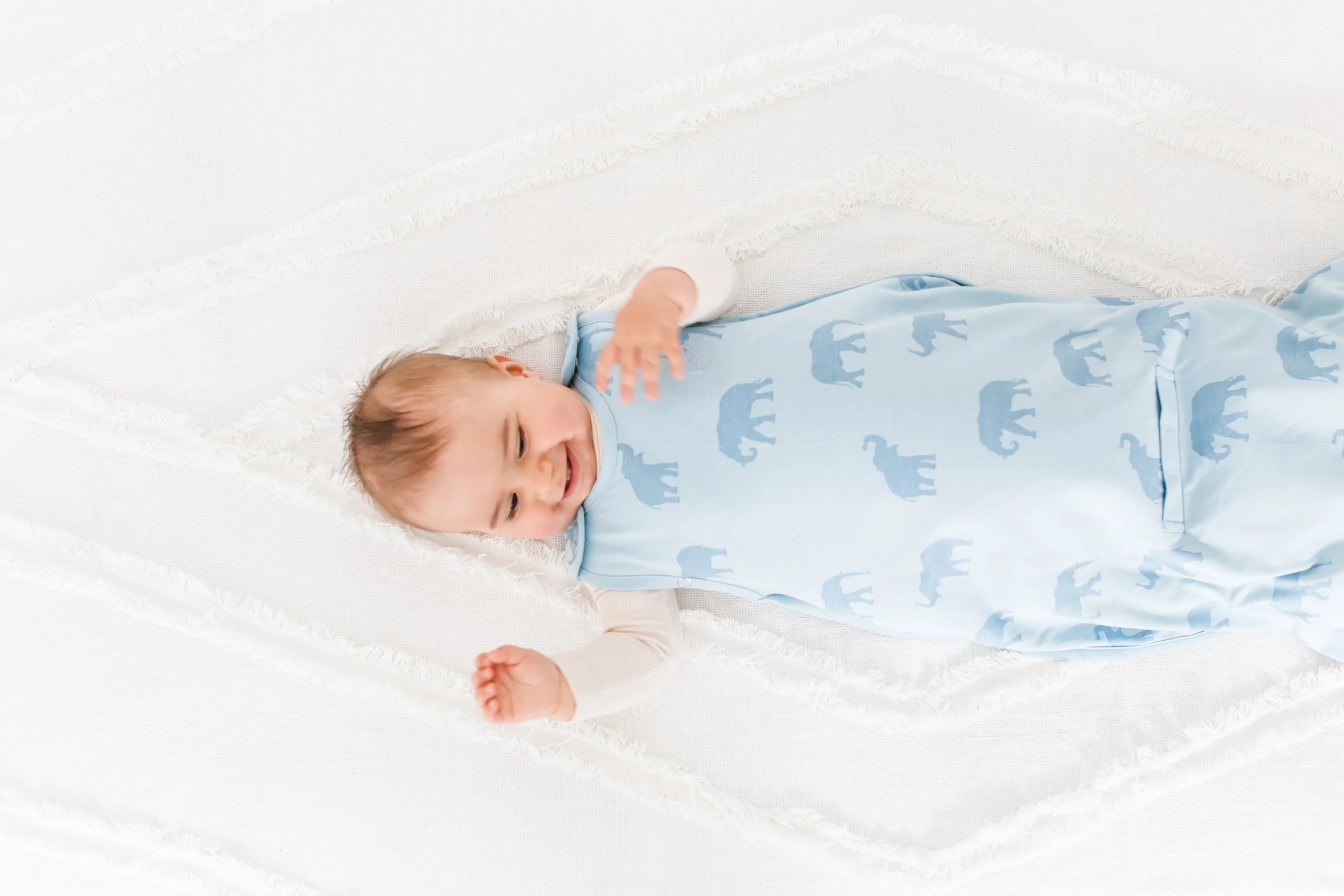 Ecolino® Adjustable Baby Sleep Bag, Organic Cotton, Universal Size: 2 Months - 2 Years, Elephant - Image 3