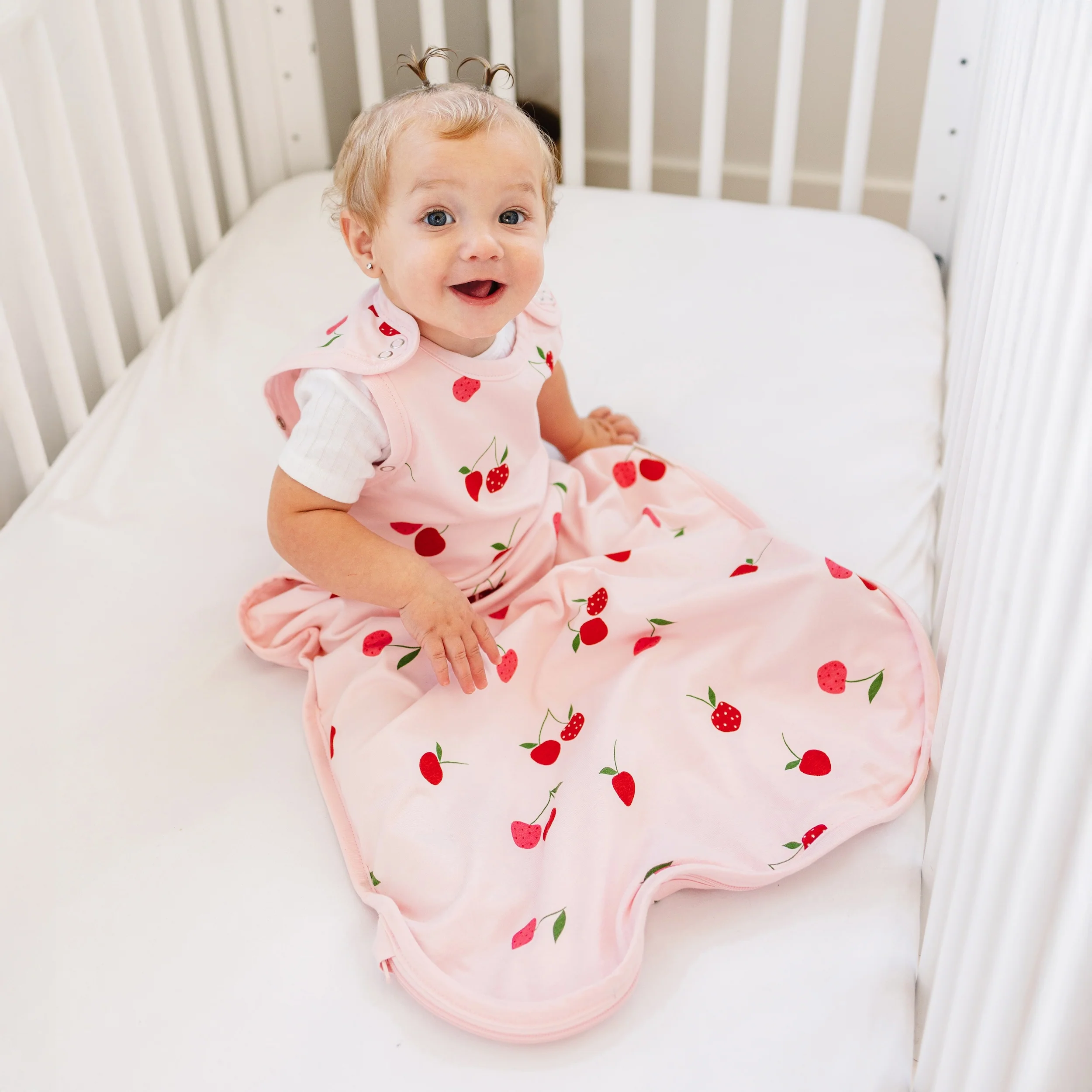 Ecolino® Adjustable Baby Sleep Bag, Organic Cotton, Universal Size: 2 Months - 2 Years, Cherry - Image 3