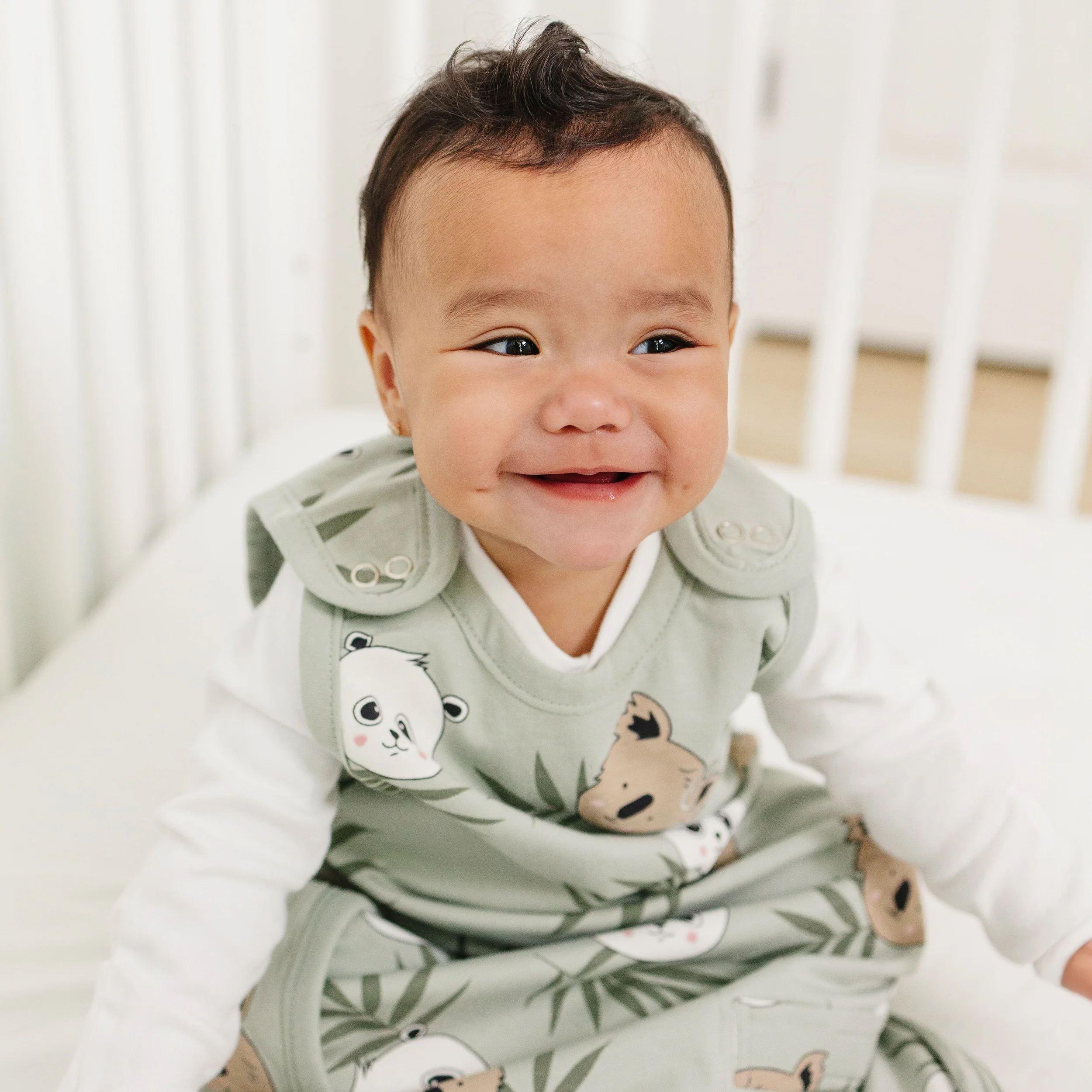 Ecolino® Adjustable Baby Sleep Bag, Organic Cotton, Universal Size: 2 Months - 2 Years, Treetop Safari - Image 4
