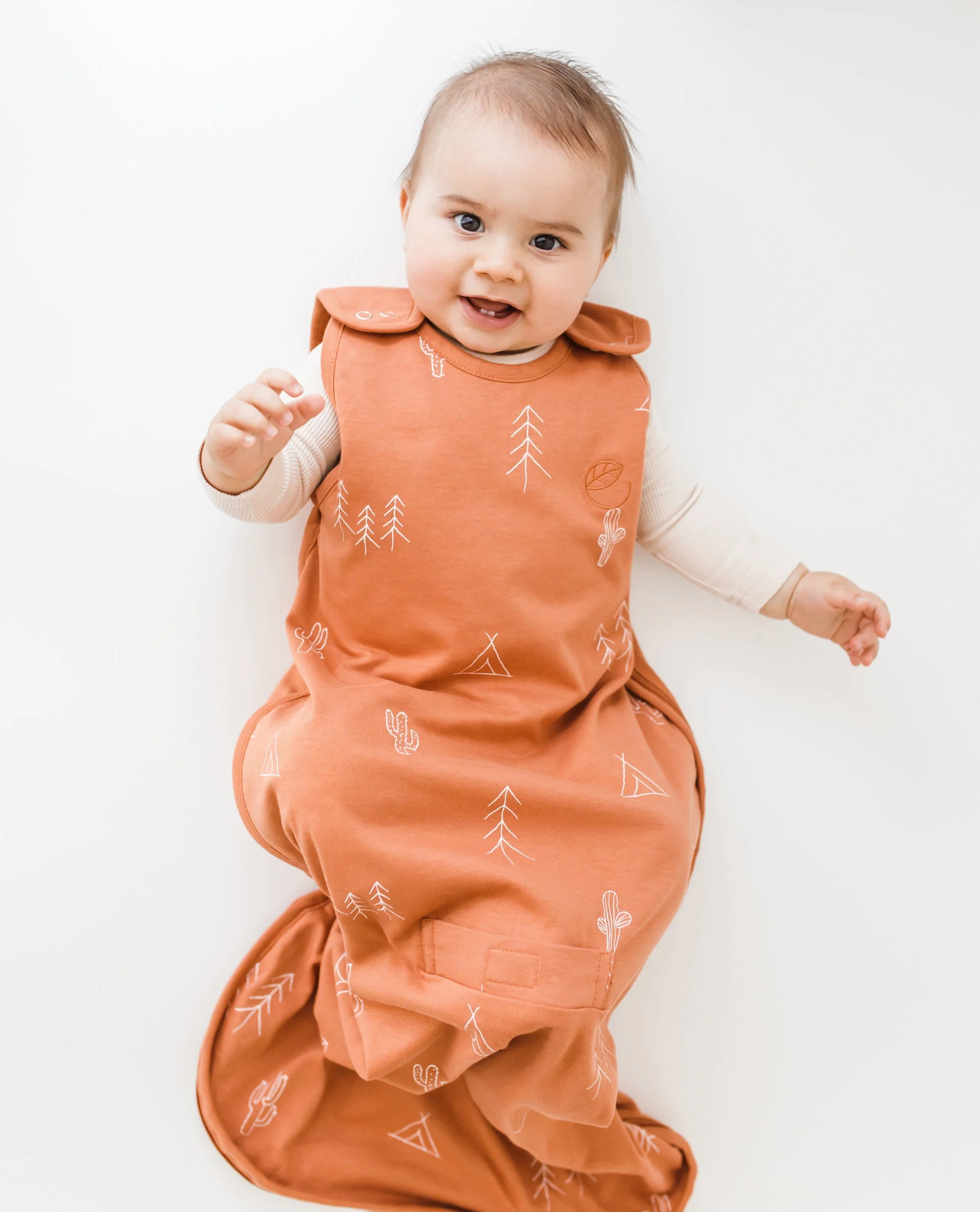 Ecolino® Adjustable Baby Sleep Bag, Organic Cotton, Universal Size: 2 Months - 2 Years, Desert - Image 3