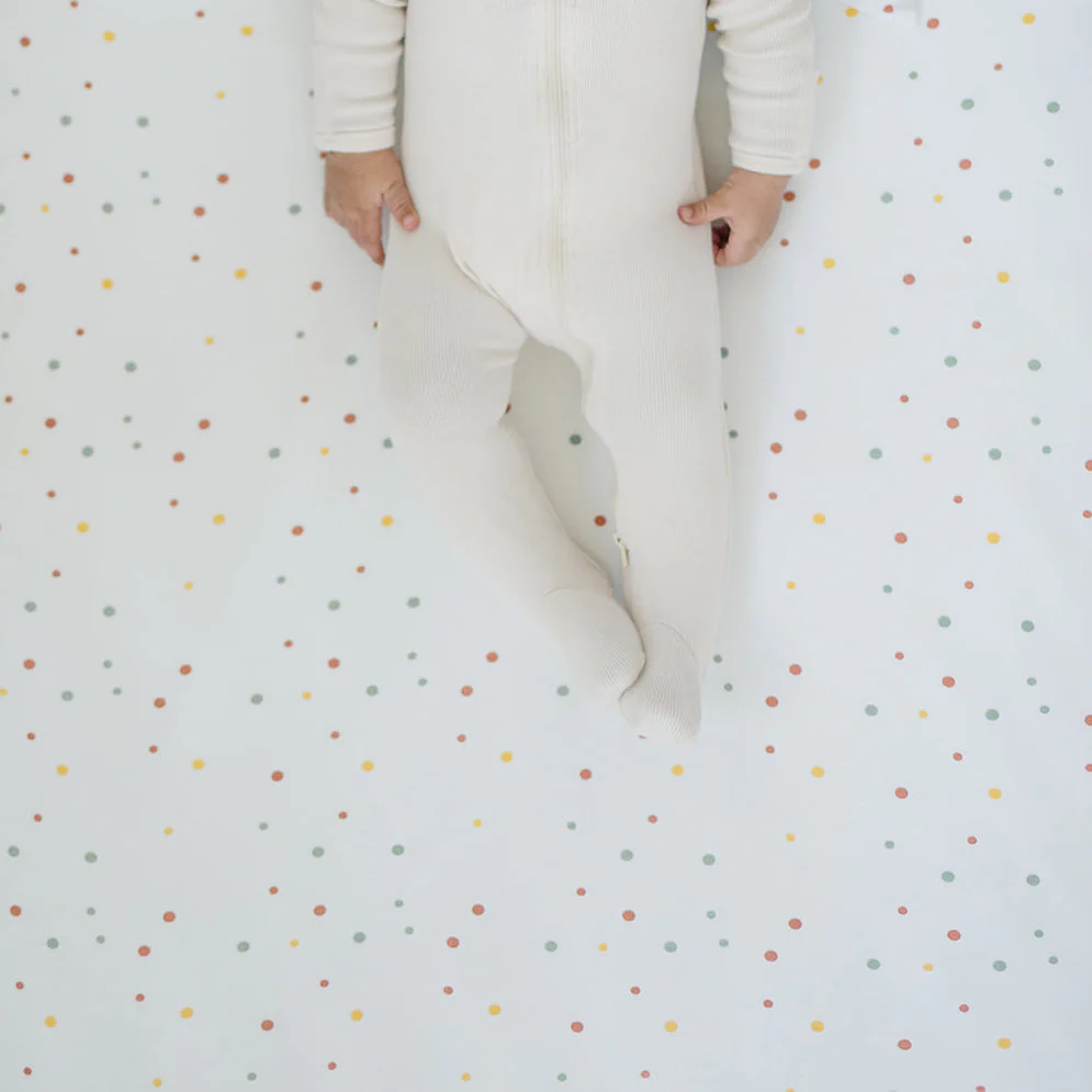 Ecolino® Crib Sheet, 100% Organic Cotton, Dots - Image 3