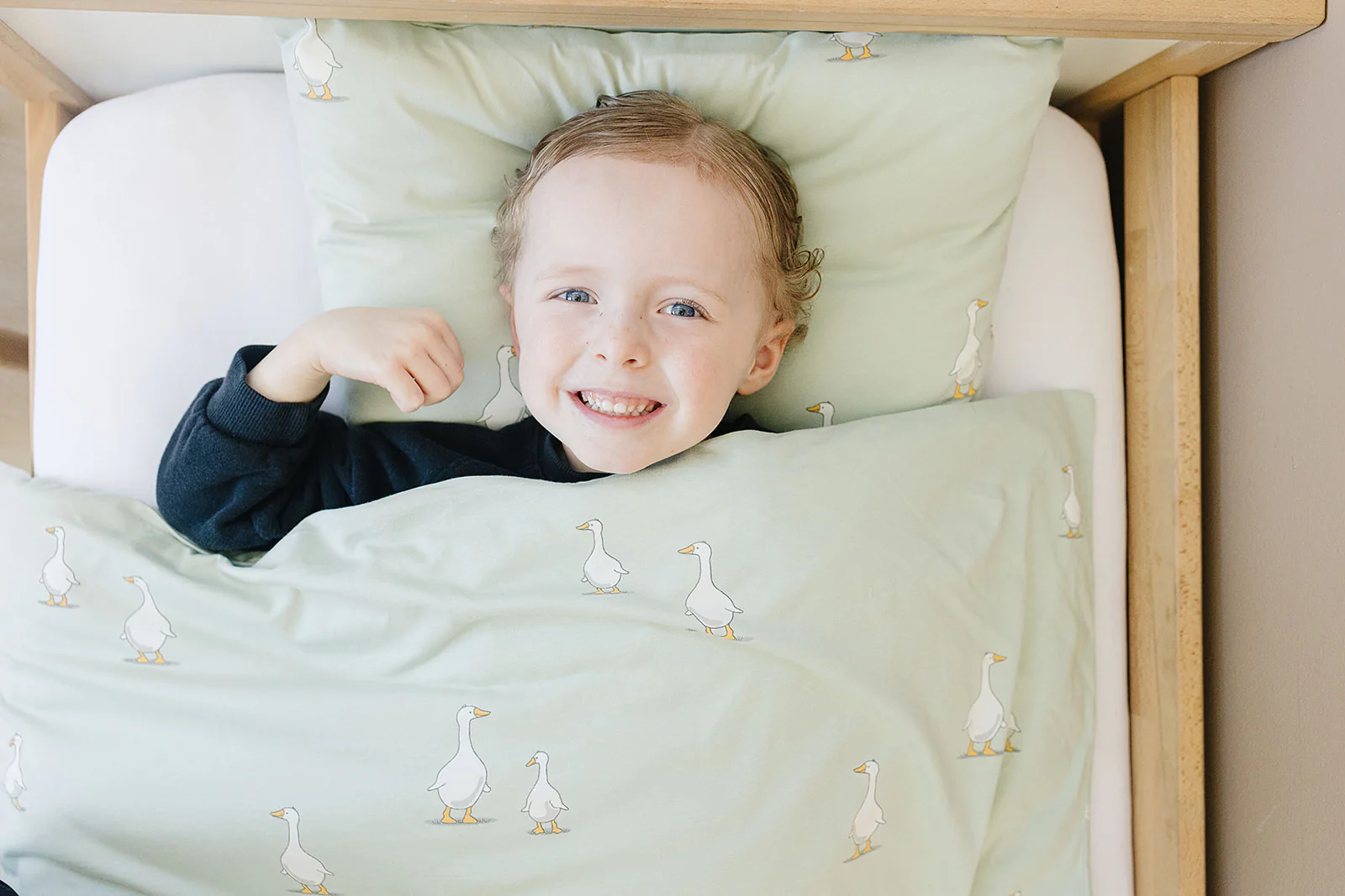 Ecolino® Duvet Cover, 100% Organic Cotton, Crib or Toddler, Goose - Image 6