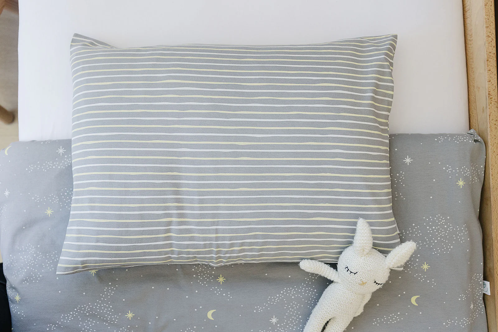 Ecolino® Pillowcases, 100% Organic Cotton, 2 Pack, Milky Way + Stripes - Image 4