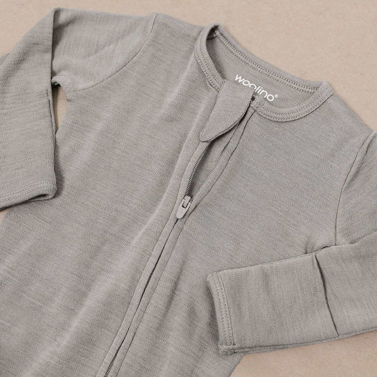 Footie Pajamas, Merino Wool, Dove - Image 7
