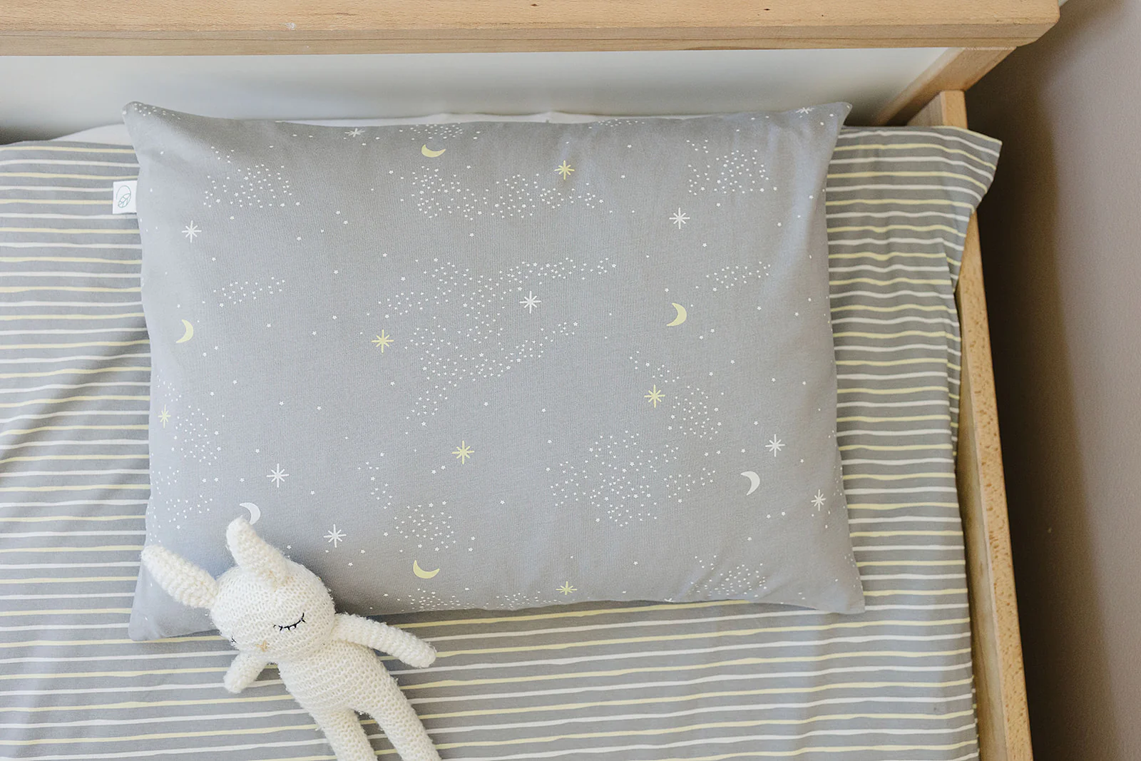 Ecolino® Pillowcases, 100% Organic Cotton, 2 Pack, Milky Way + Stripes - Image 3
