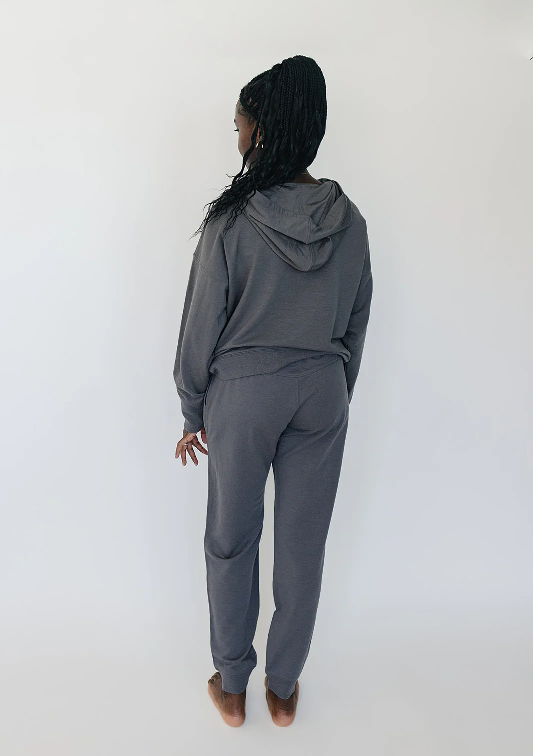 Women's Merino Wool Jogger, Storm Gray - Image 6
