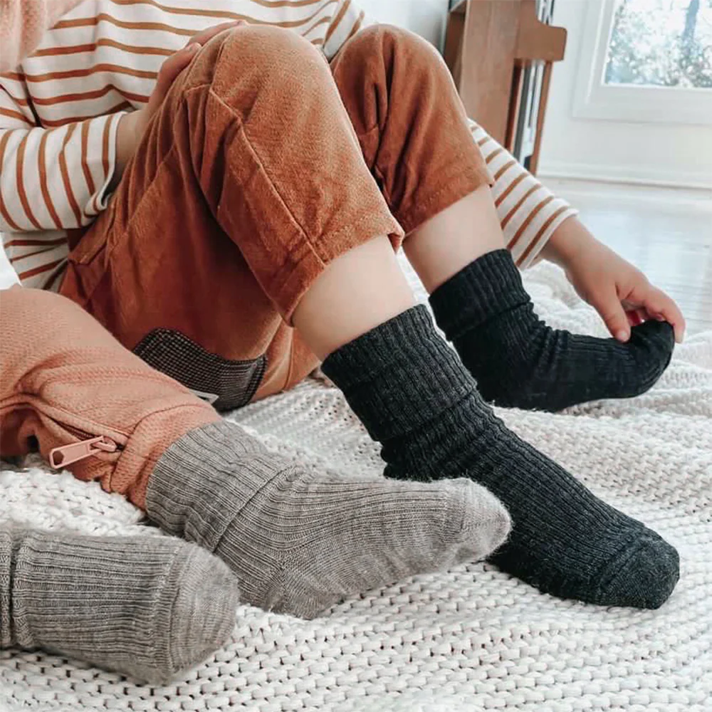Imperfect Wool Socks, Baby and Toddler, Light & Dark Slate - Image 4
