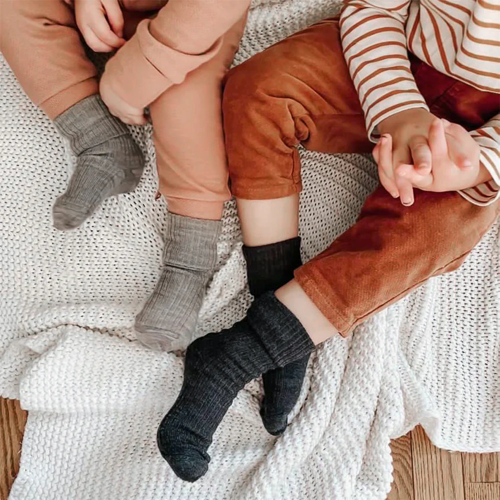 Imperfect Wool Socks, Baby and Toddler, Light & Dark Slate - Image 6