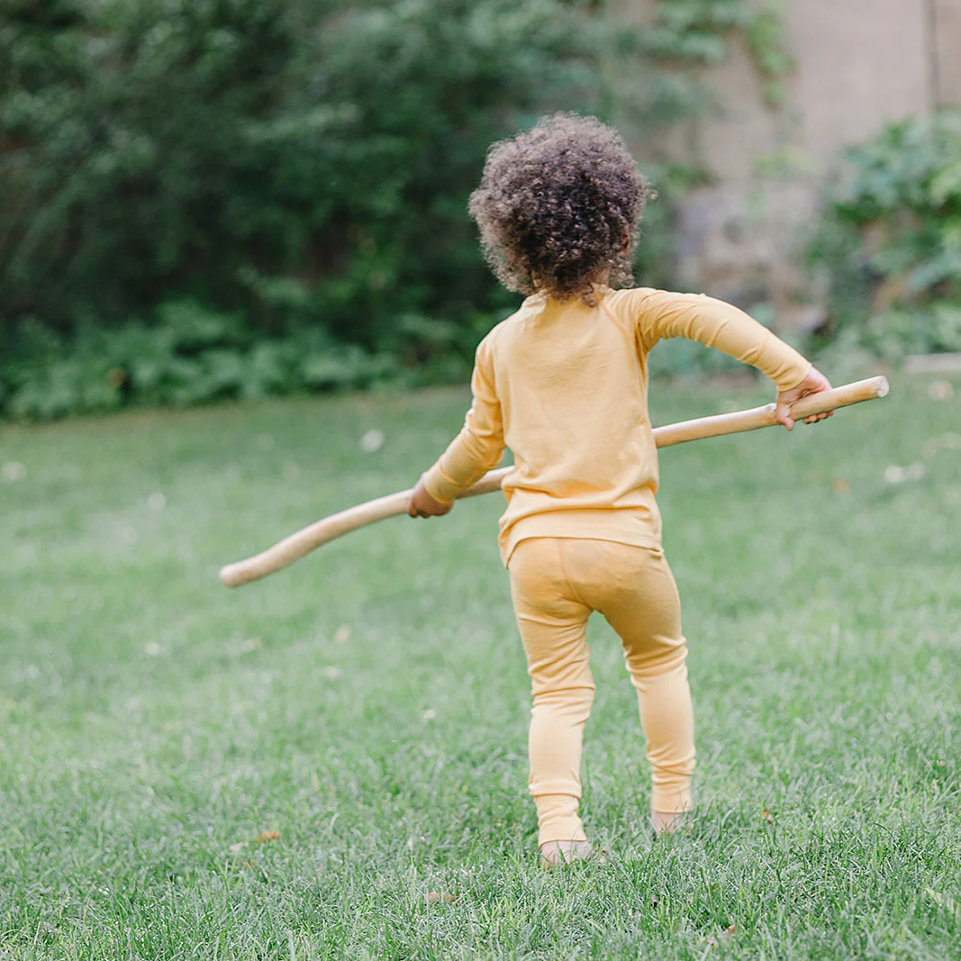 Kids Merino Wool Base Layer, Long Sleeve Top, Honey - Image 3