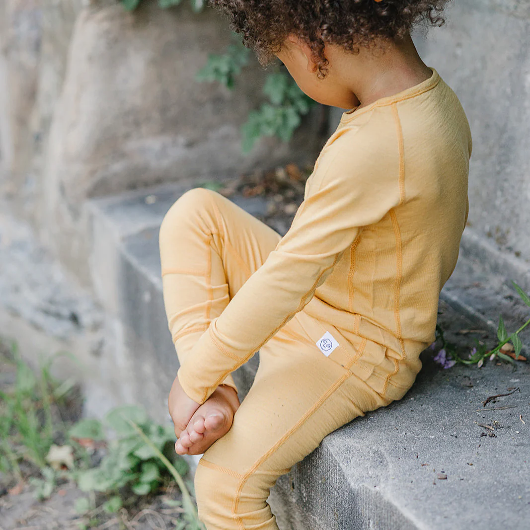 Kids Merino Wool Base Layer, Long Sleeve Top, Honey - Image 4
