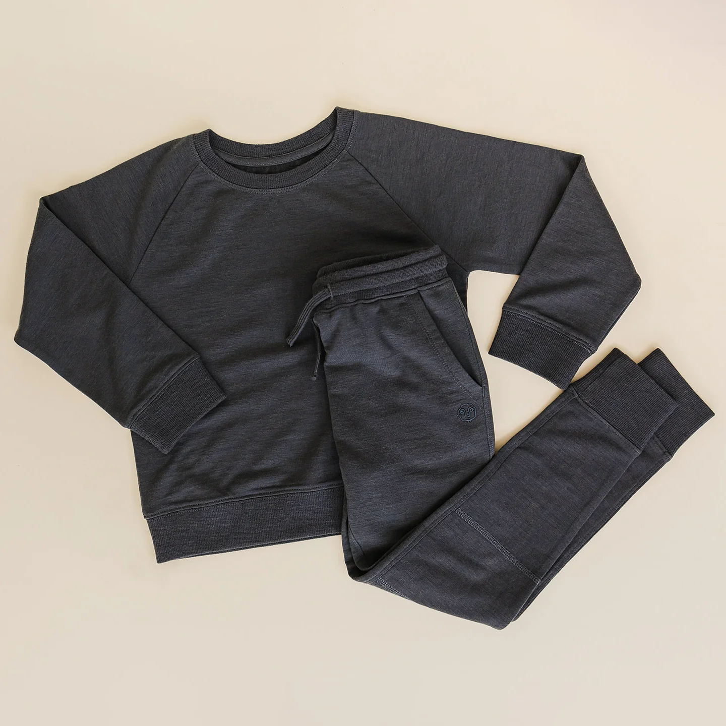 Kids Merino Wool Crew Neck Sweatshirt, Blueberry - Image 6