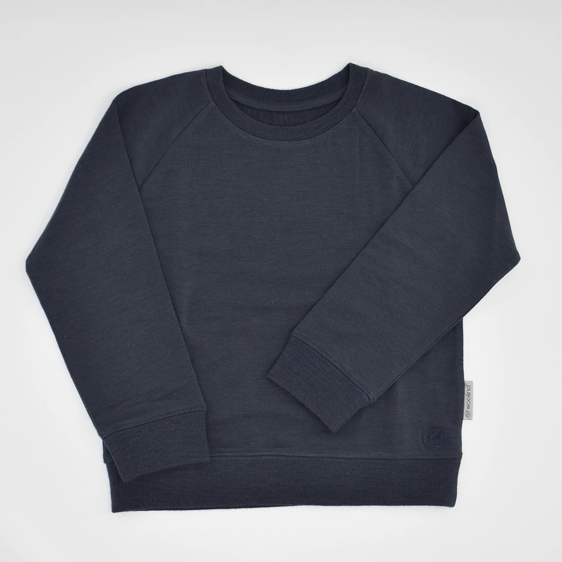 Kids Merino Wool Crew Neck Sweatshirt, Blueberry - Image 8