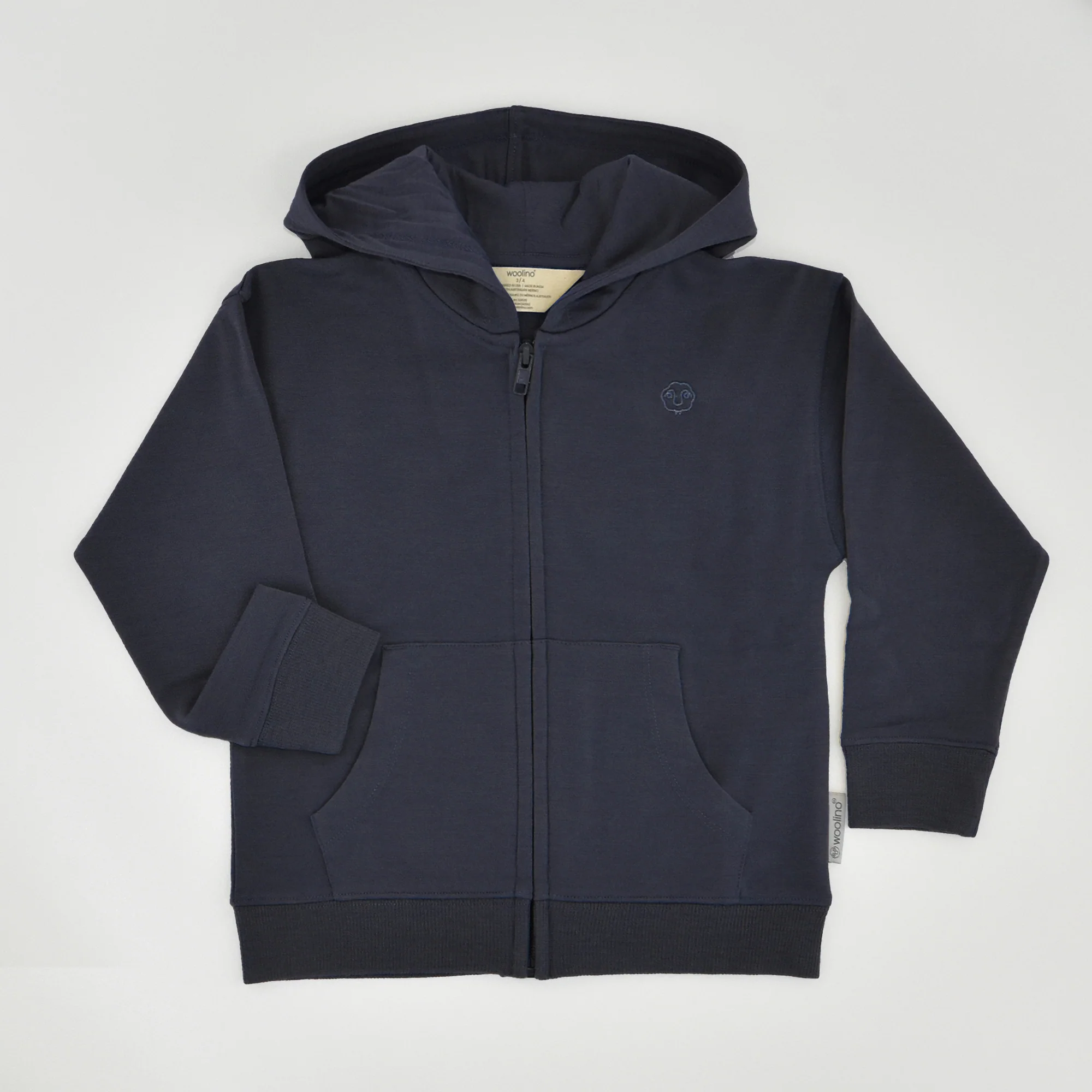 Kids Merino Wool Hoodie, Blueberry - Image 8