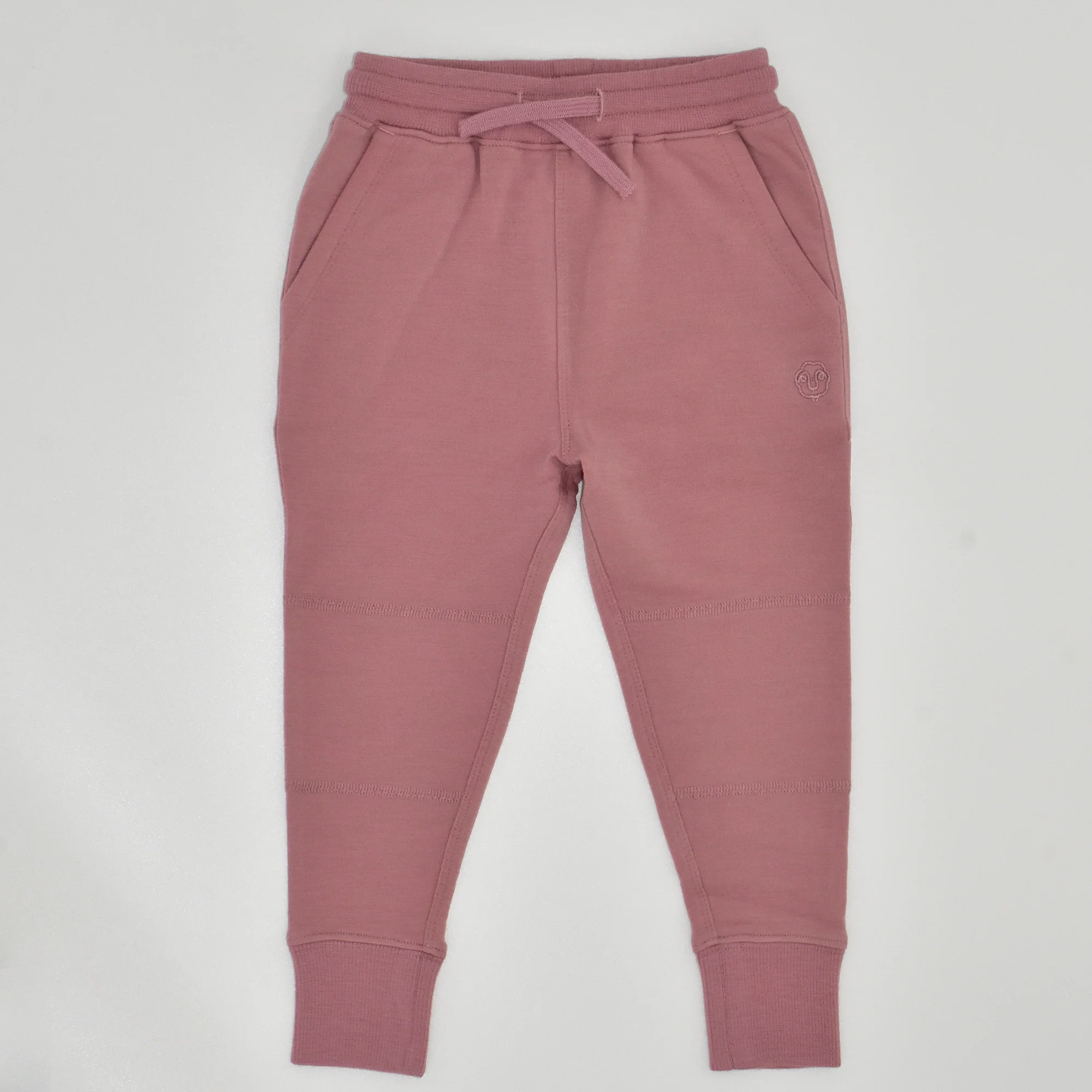 Kids Merino Wool Joggers, Mauve Pink - Image 7