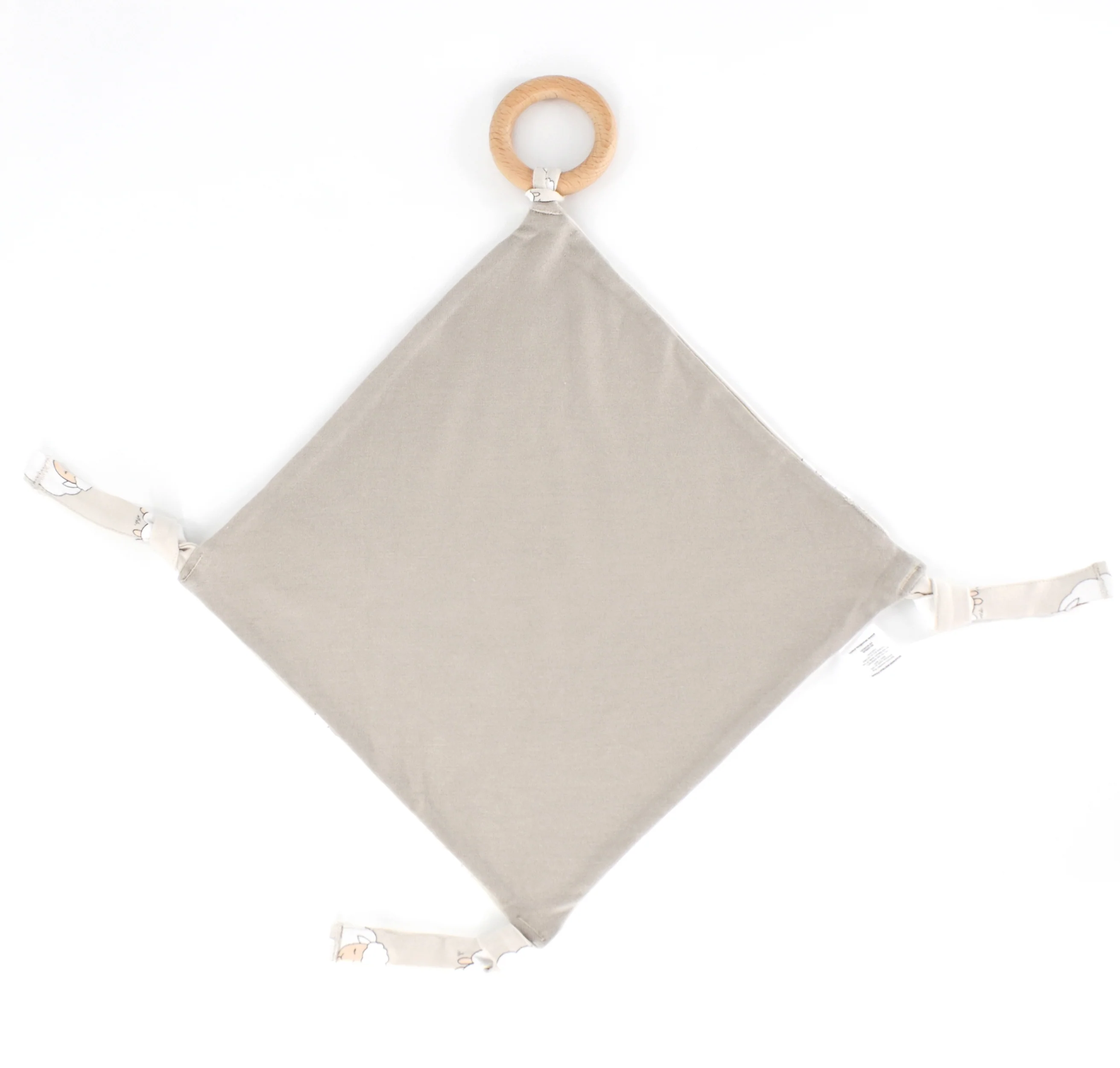 Lovey, Merino Wool and Organic Cotton with Removable Teething Ring, Sheep - Image 3