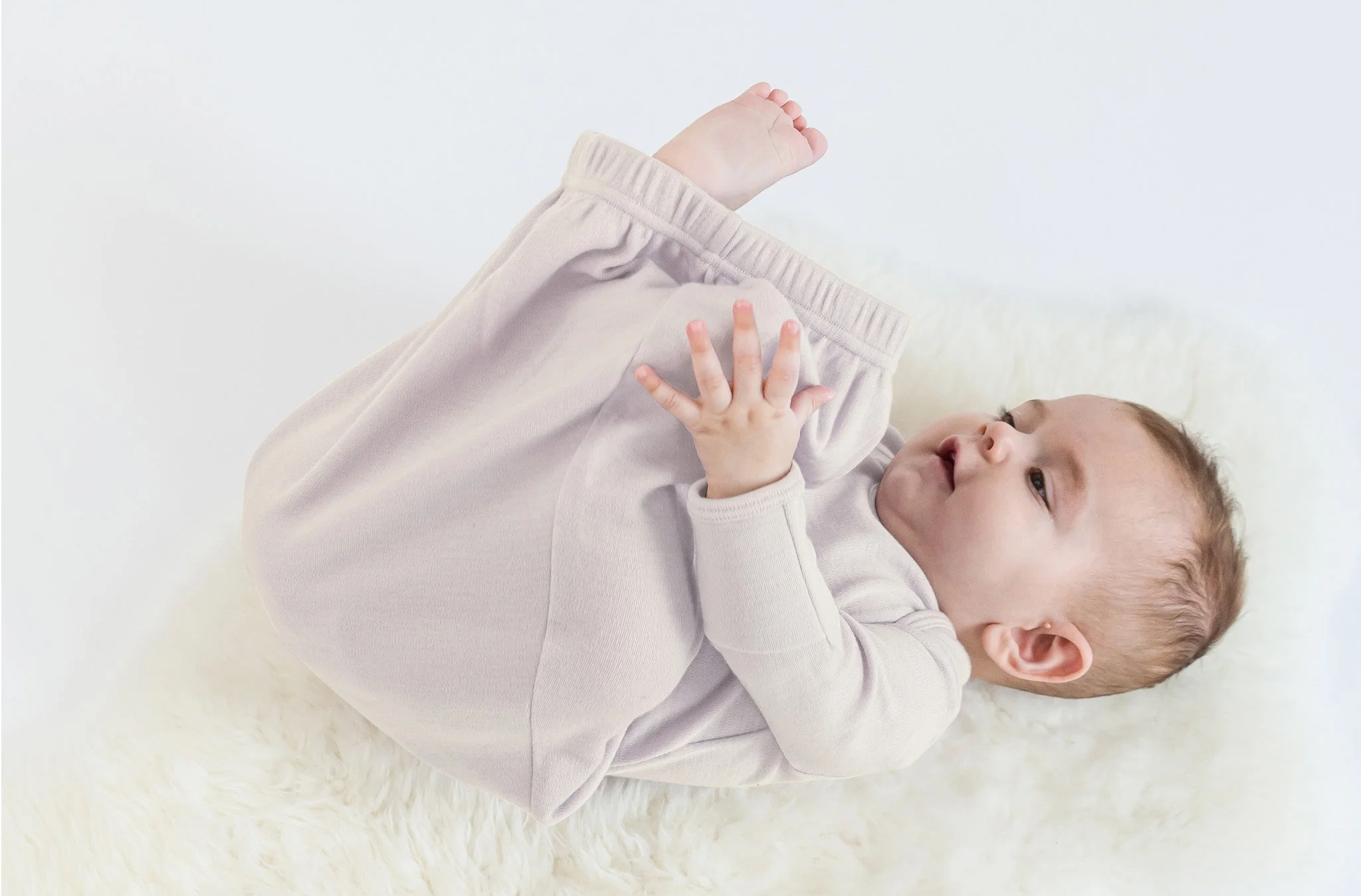Baby Gown, Merino Wool, 0-6 Months, Oat - Image 6