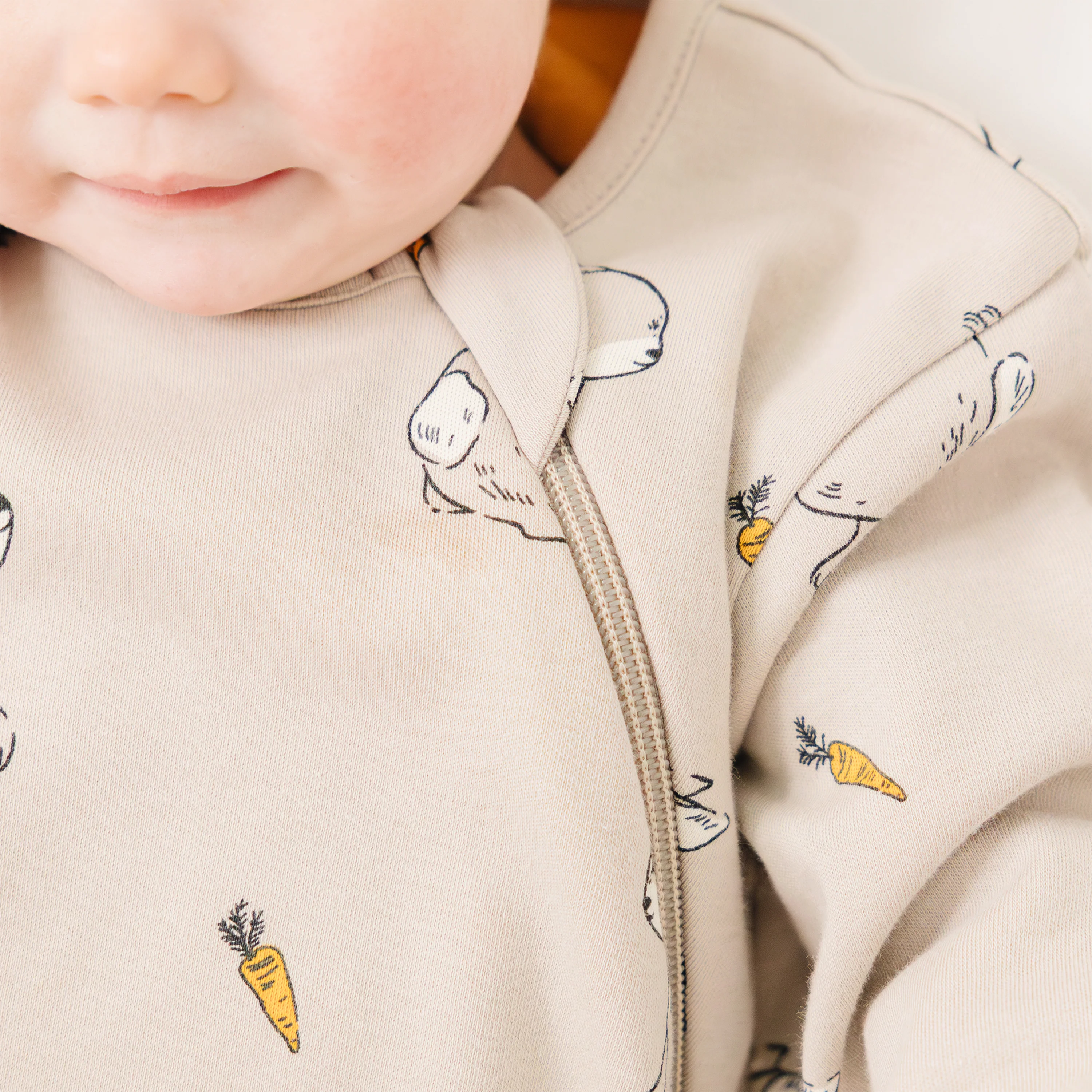Slumber Sack, Baby Sleep Bag with Sleeves, Merino Wool & Organic Cotton, Bunny - Image 8