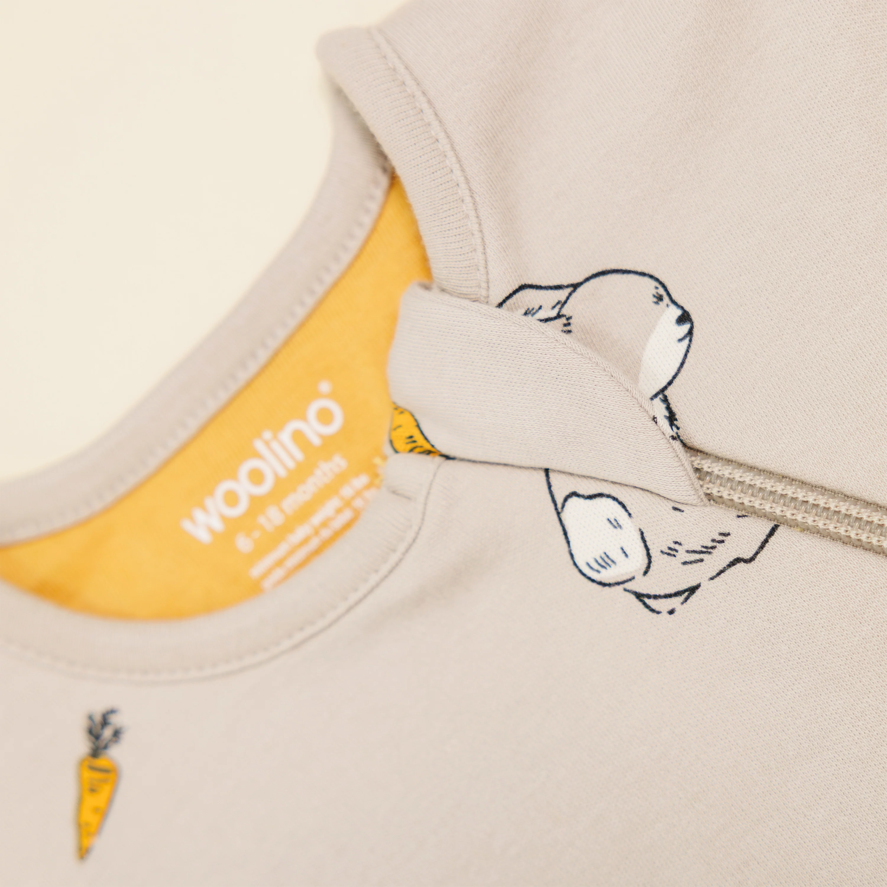 Slumber Sack, Baby Sleep Bag with Sleeves, Merino Wool & Organic Cotton, Bunny - Image 9