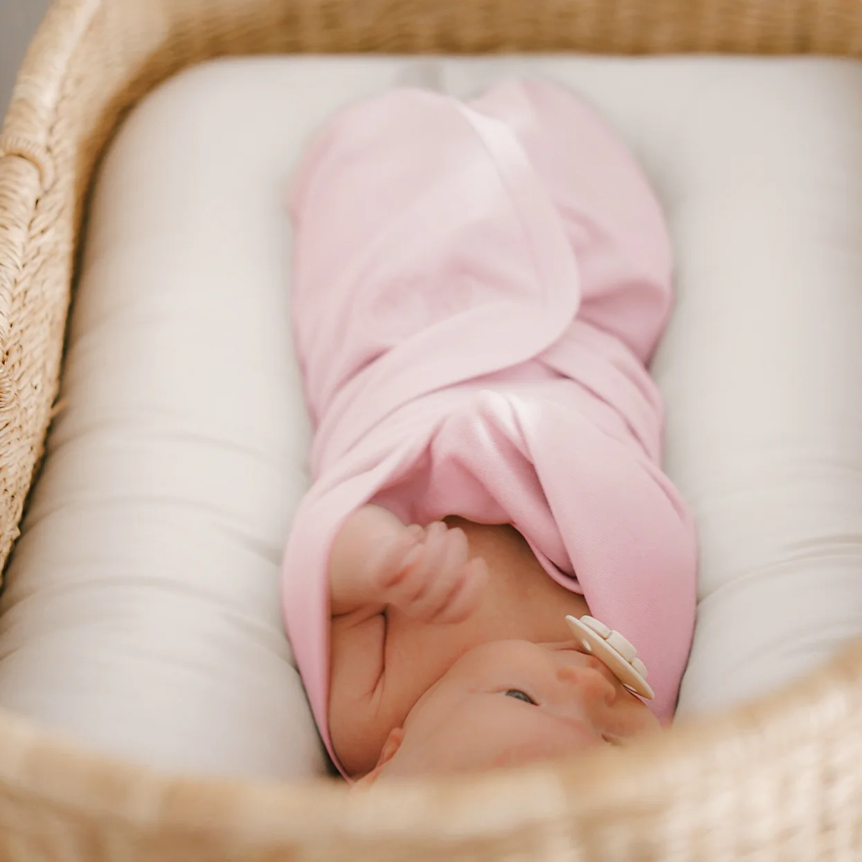Swaddle Blanket, Merino Wool, Newborn to 3 Months, Crystal Pink - Image 3