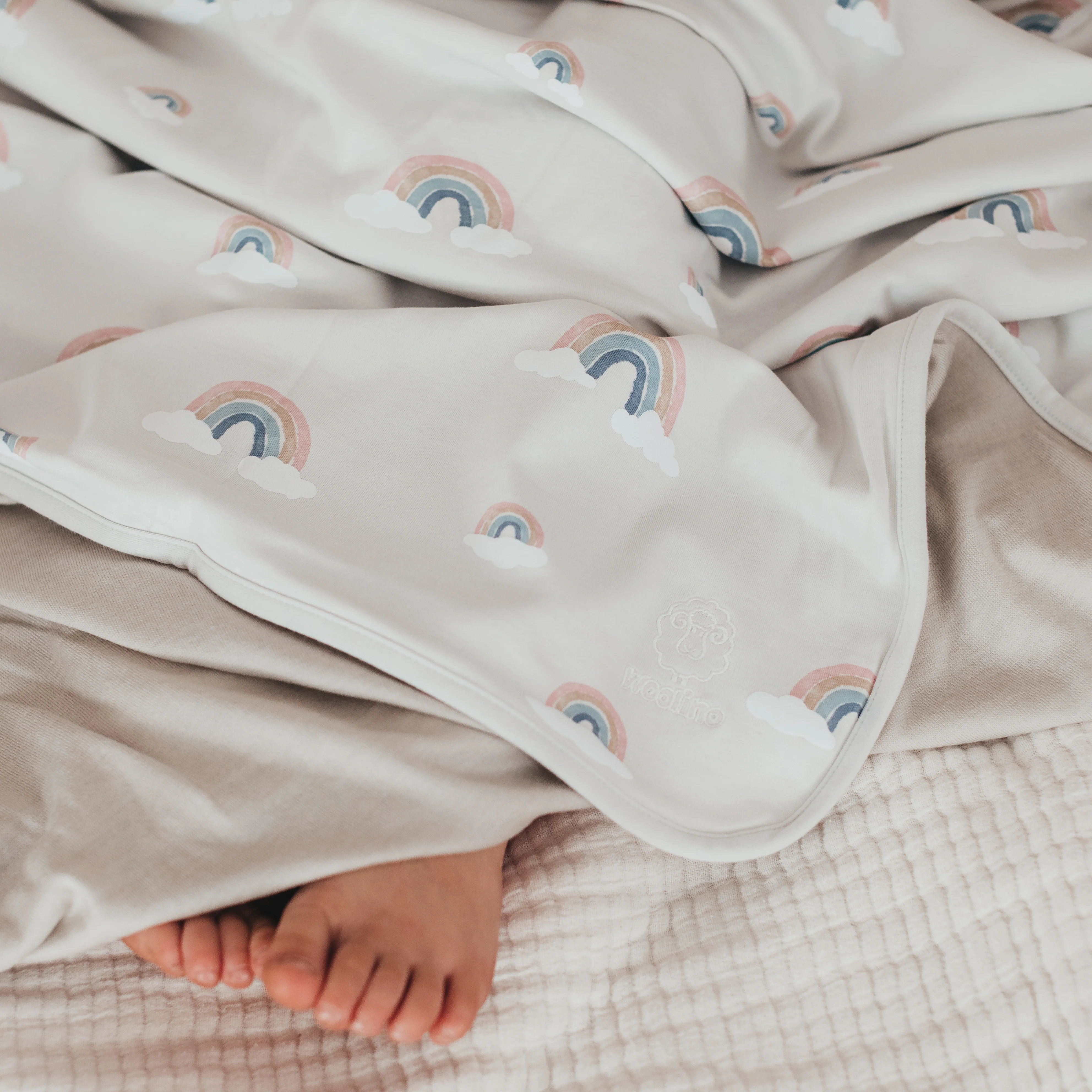Toddler Blanket, 4 Season® Merino Wool & Organic Cotton Blanket, 52.5" x 40", Rainbow - Image 4