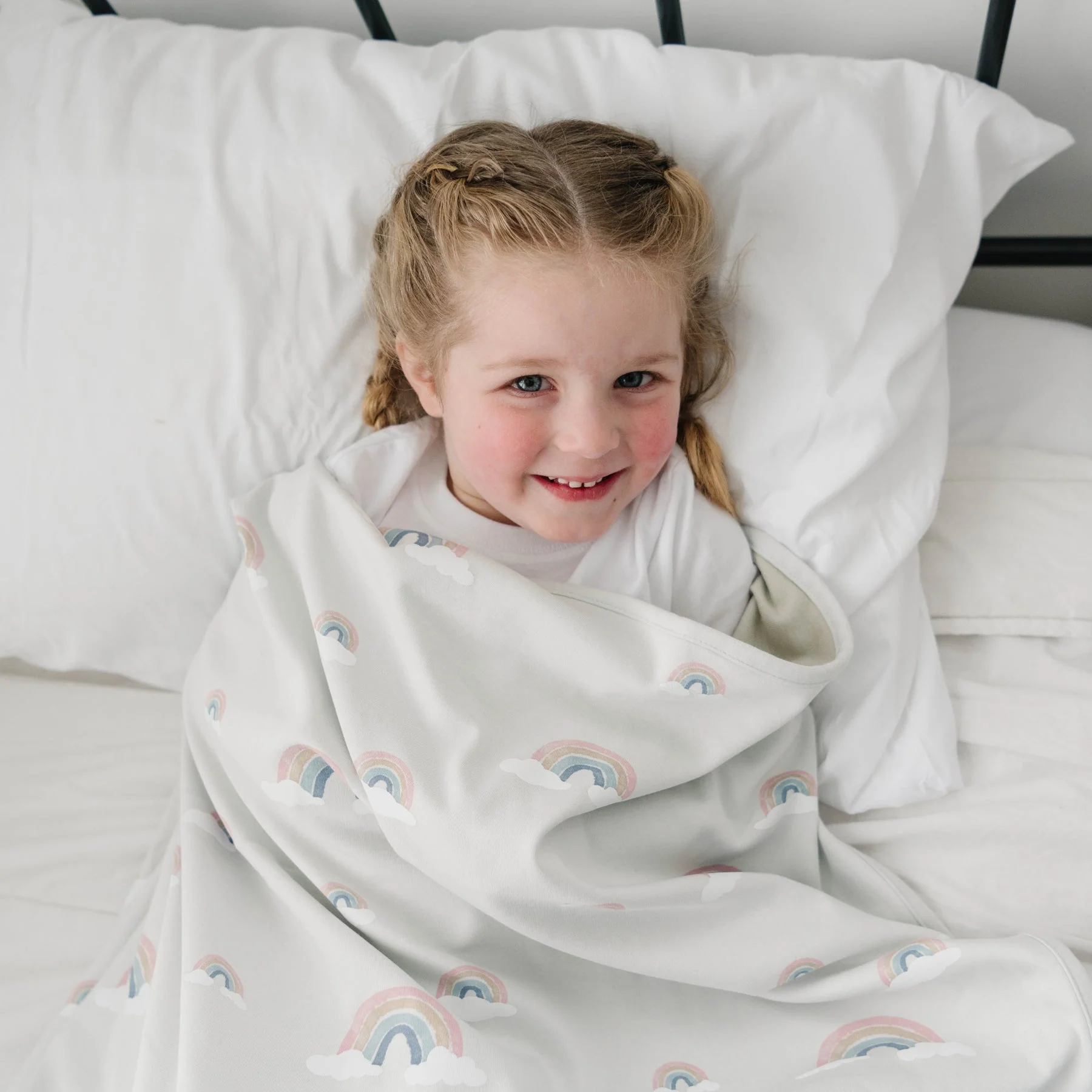 Toddler Blanket, 4 Season® Merino Wool & Organic Cotton Blanket, 52.5" x 40", Rainbow - Image 6