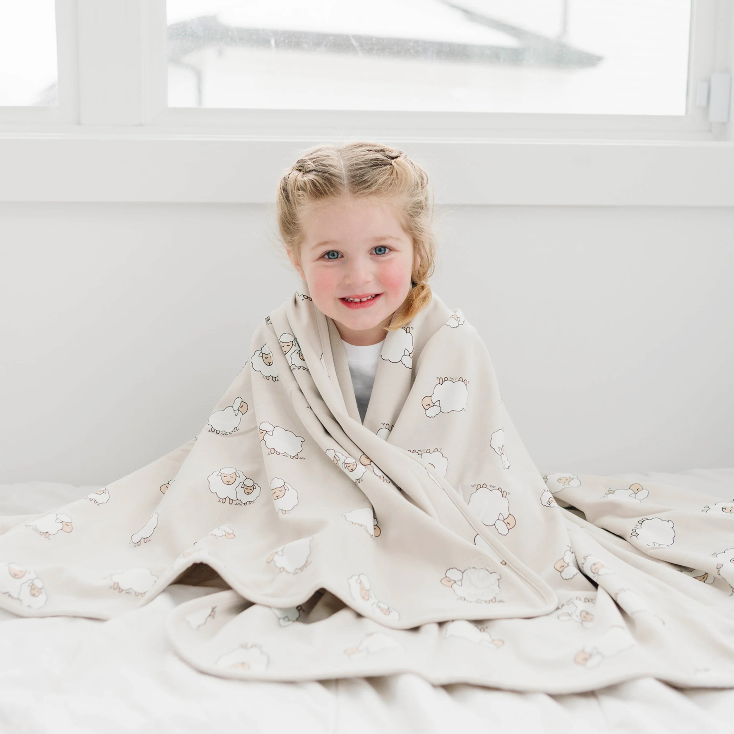 Toddler Blanket, 4 Season® Merino Wool & Organic Cotton Blanket, 52.5" x 40", Sheep - Image 6