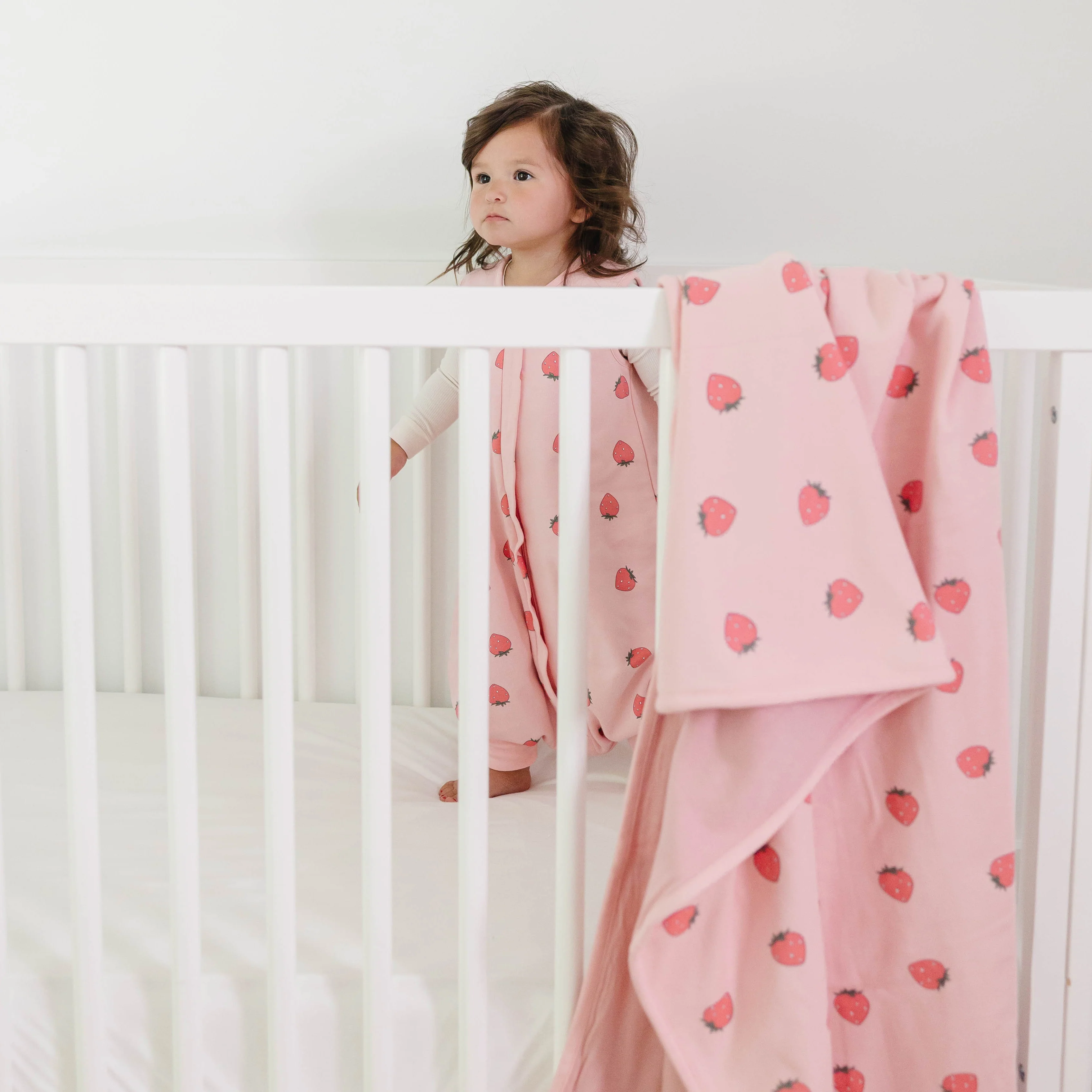 Toddler Blanket, 4 Season® Merino Wool & Organic Cotton Blanket, 52.5" x 40", Strawberry - Image 5