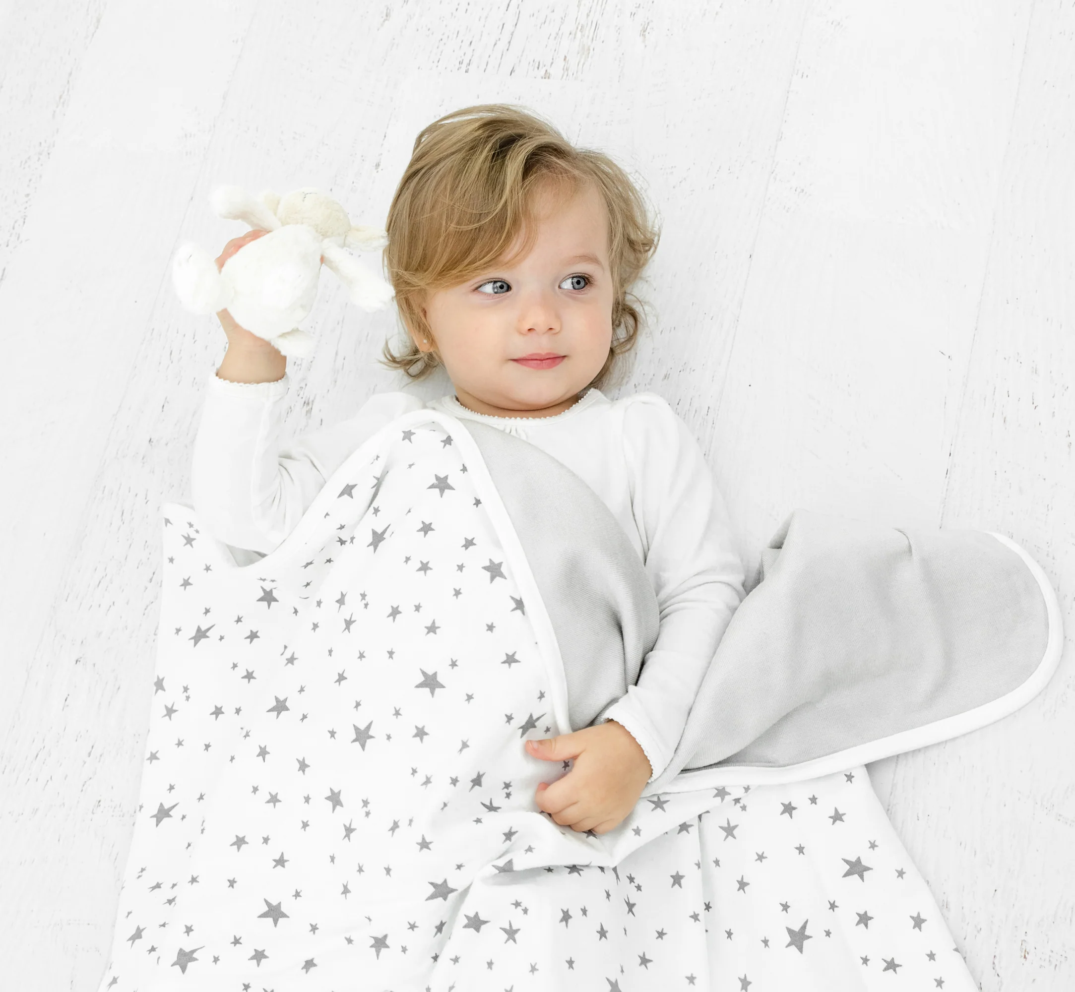 Toddler Blanket, 4 Season® Merino Wool & Organic Cotton, 52.5" x 40", Star White - Image 6