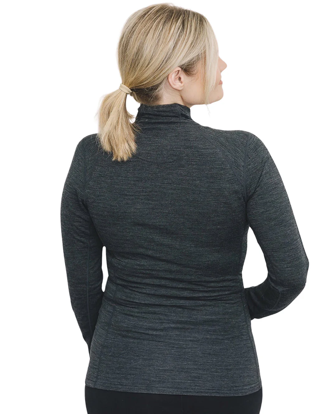 Women's Merino Natural Fleece Full-Zip Jacket, Charcoal Gray - Image 9