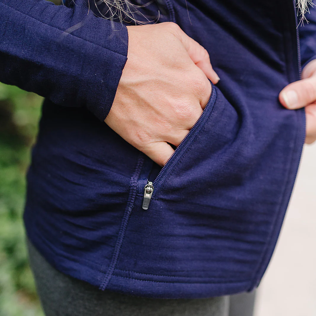 Women's Merino Natural Fleece Full-Zip Jacket, Cosmic Blue - Image 11