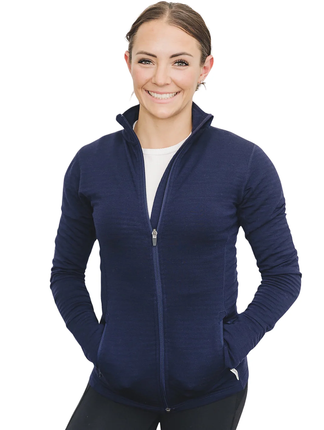 Women's Merino Natural Fleece Full-Zip Jacket, Cosmic Blue - Image 5