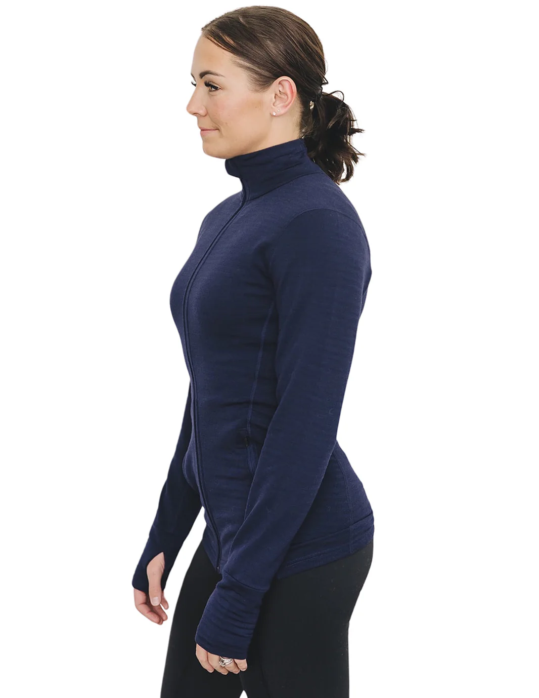Women's Merino Natural Fleece Full-Zip Jacket, Cosmic Blue - Image 8