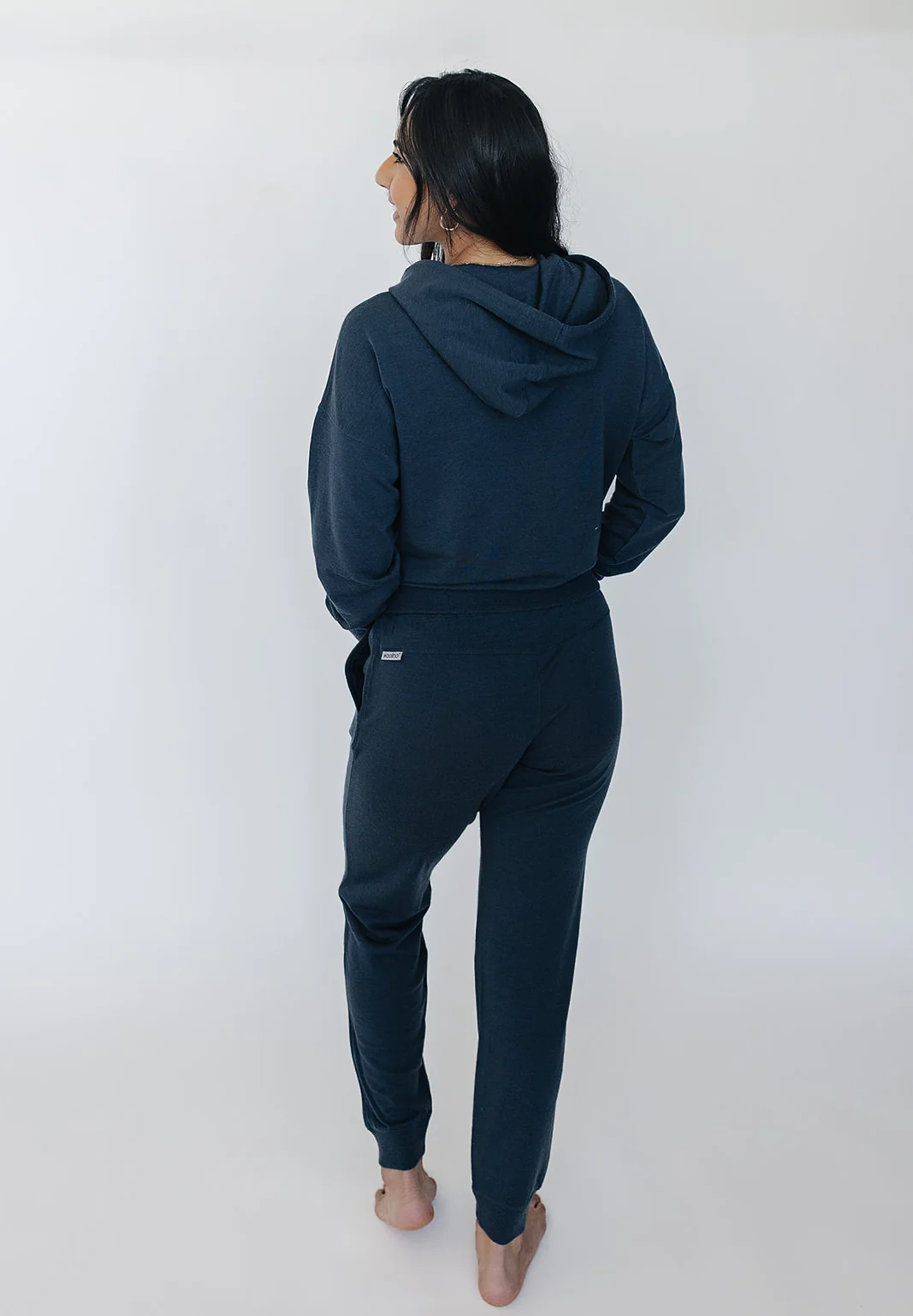 Women's Merino Wool Hoodie, Blue Graphite - Image 7
