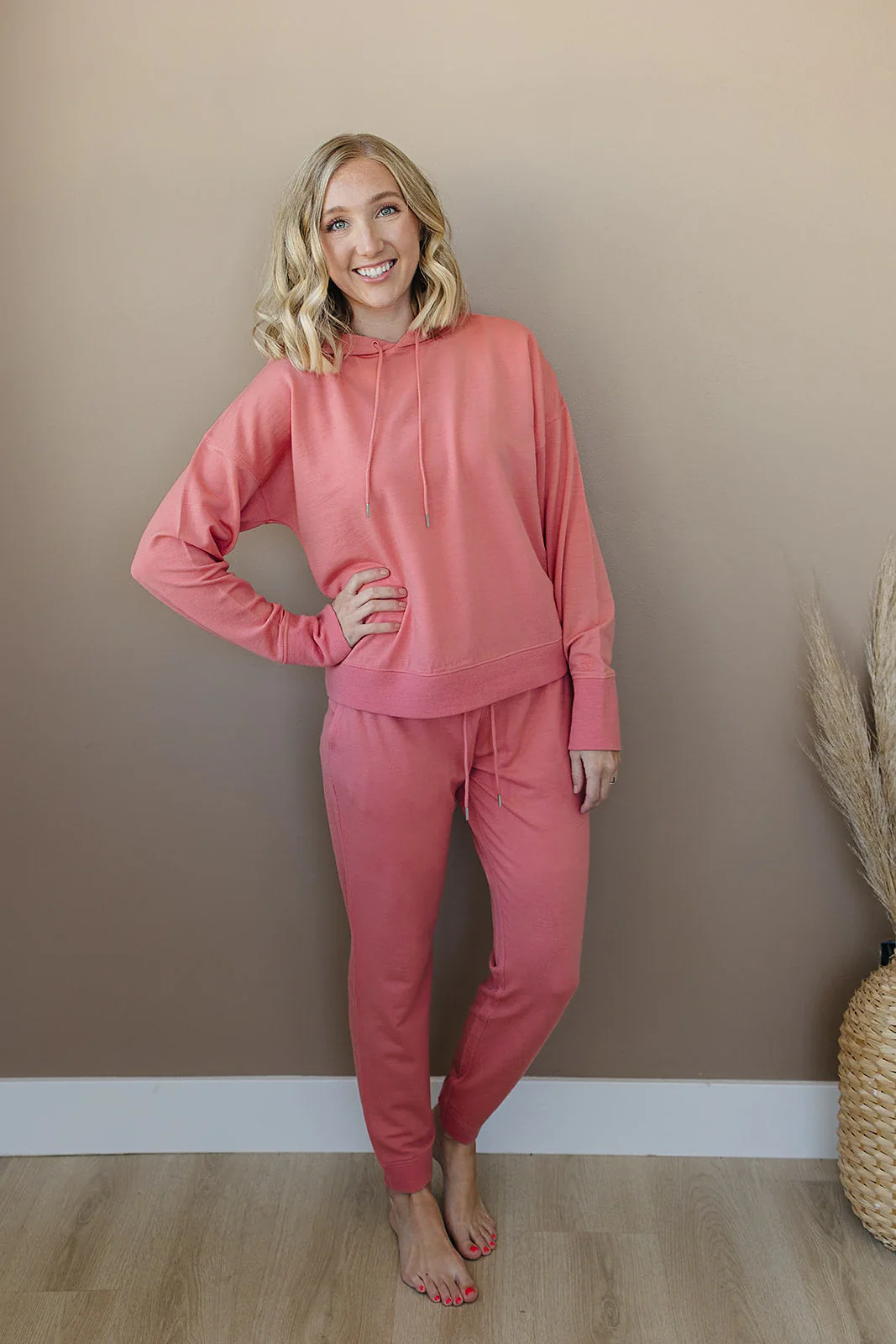 Women's Merino Wool Jogger, Dusty Rose - Image 4