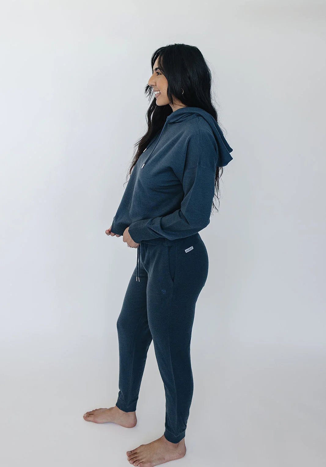 Women's Merino Wool Jogger Pants, Blue Graphite - Image 4