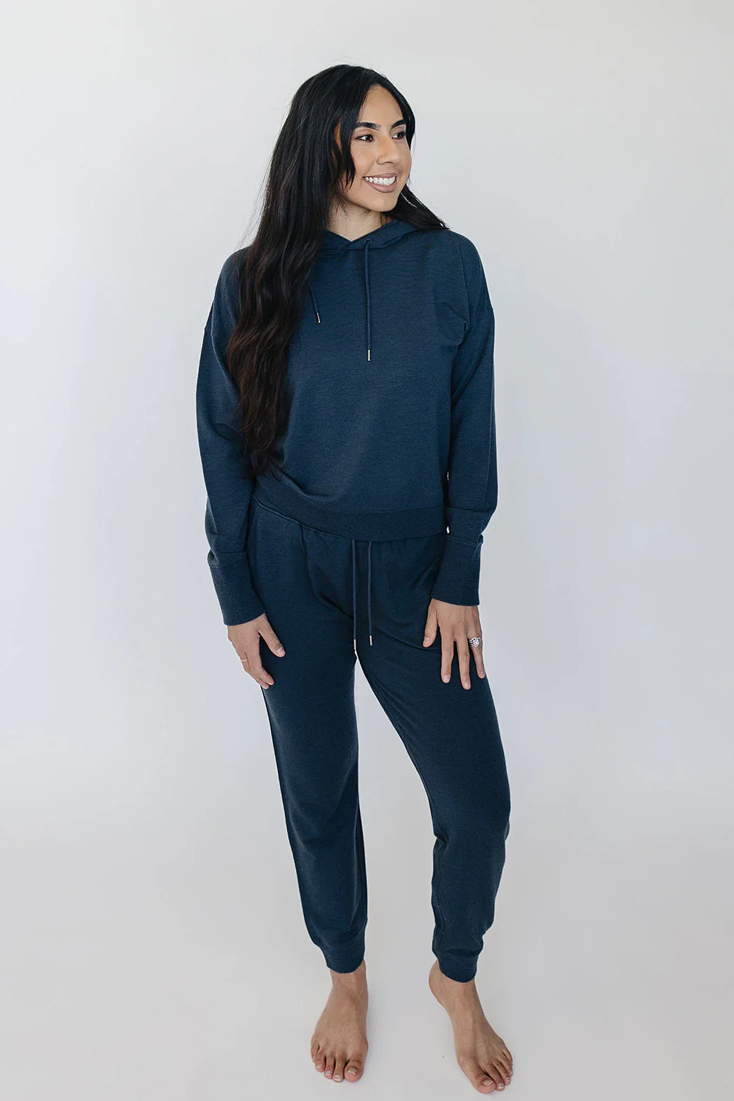 Women's Merino Wool Jogger Pants, Blue Graphite - Image 5