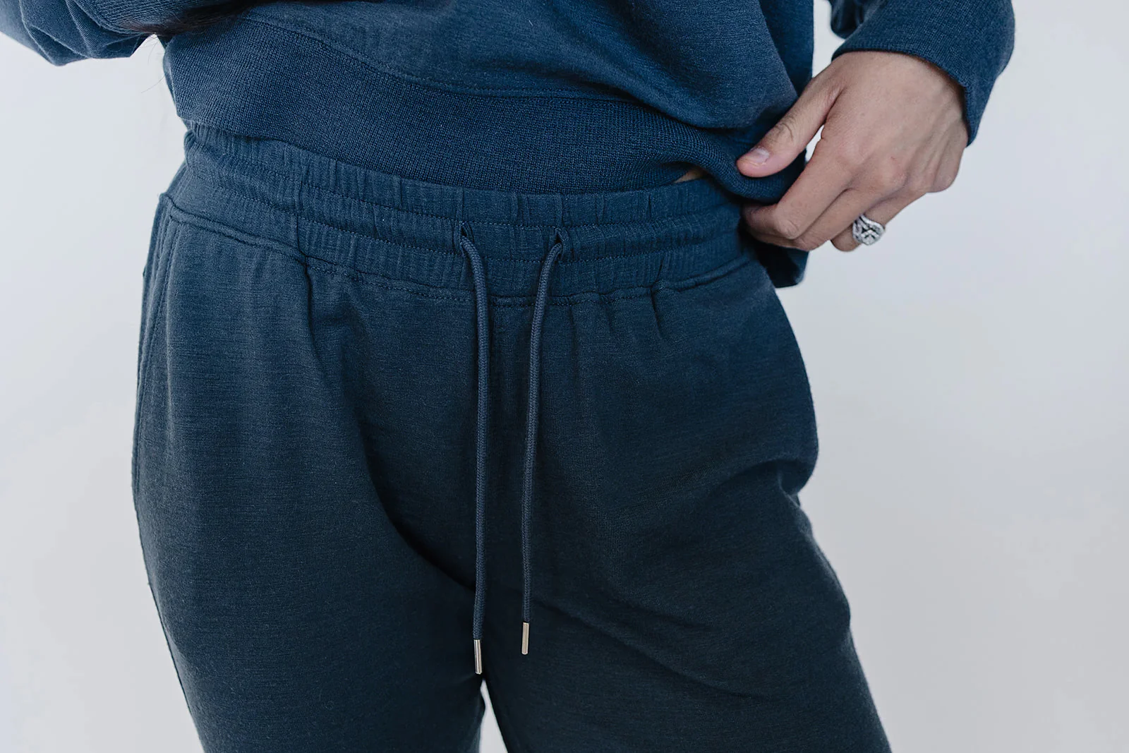Women's Merino Wool Jogger Pants, Blue Graphite - Image 7
