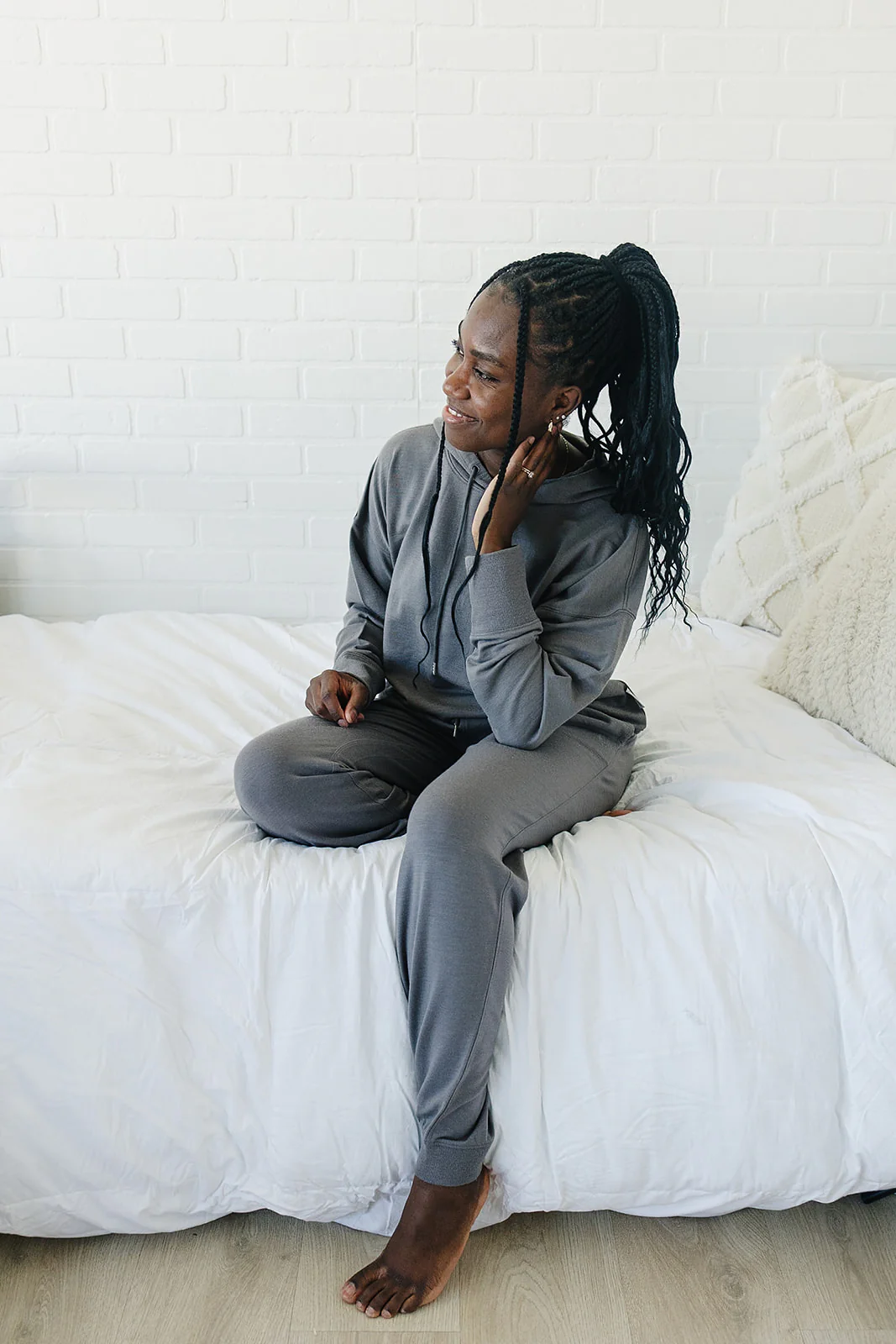 Women's Merino Wool Jogger, Storm Gray - Image 8