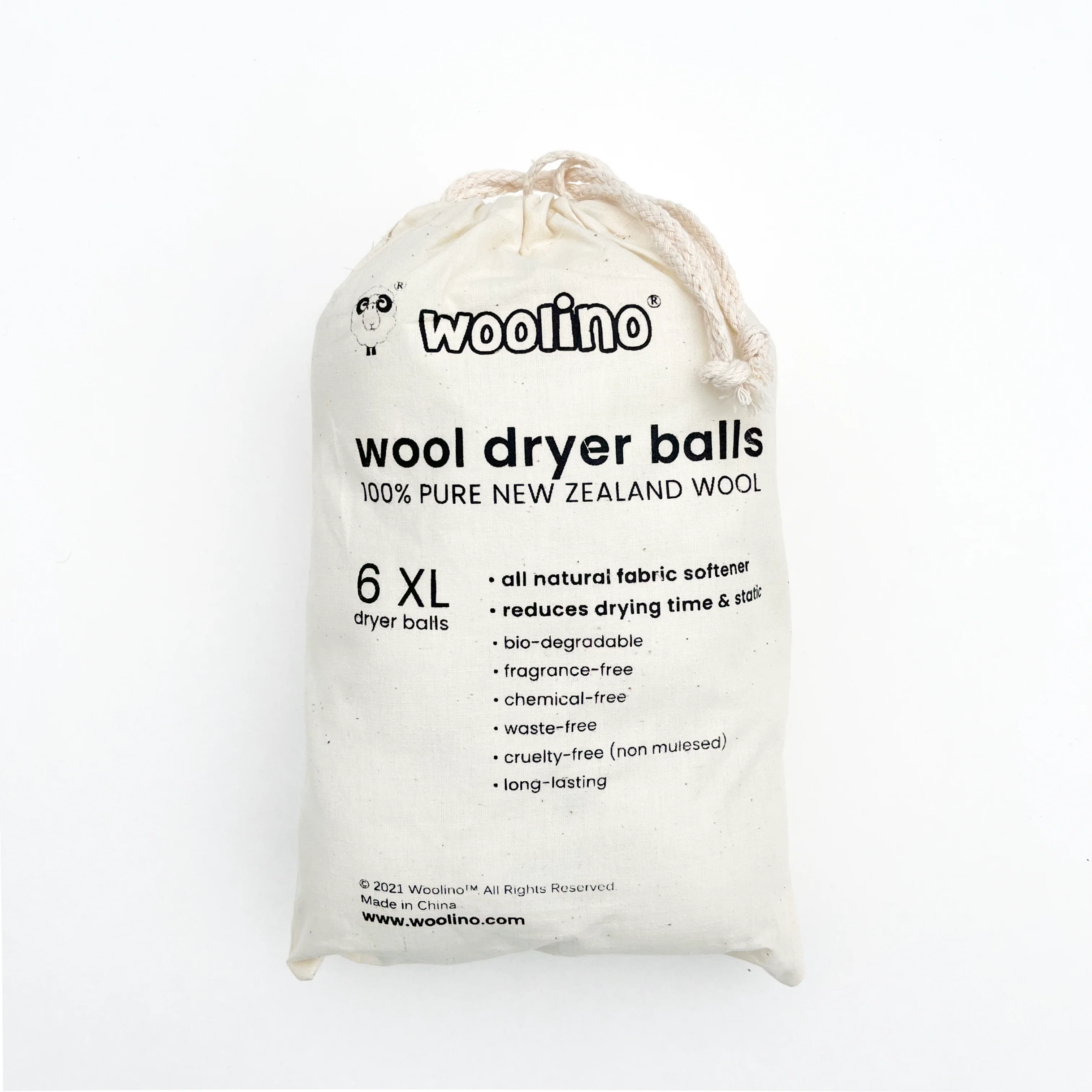 Wool Dryer Balls, 6 Pack XL Size, White - Image 4