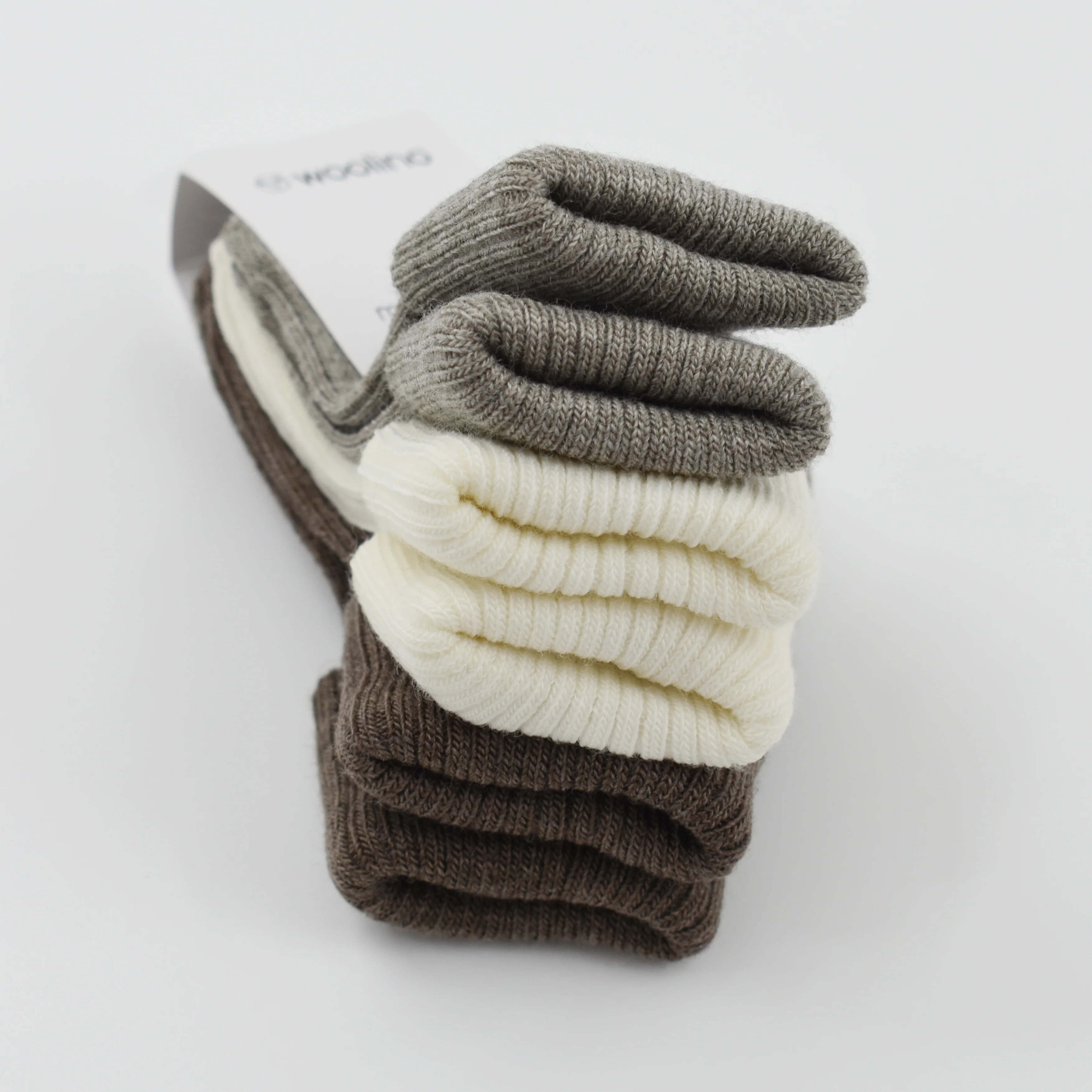 Wool Socks, Baby and Toddler, Brown-Gray & White - Image 7