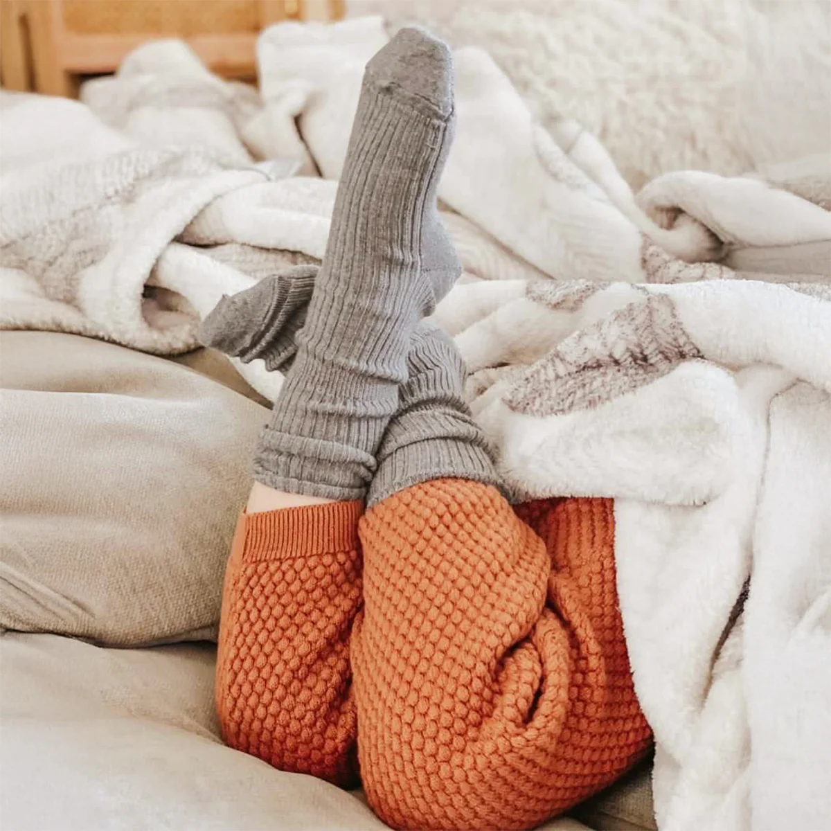 Wool Socks, Baby and Toddler, Brown-Gray & White - Image 9